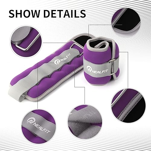 Miniatura 3 de Pesas de tobillo para hombres, mujeres y niños, pesas de muñeca con correa ajustable para correr, gimnasia, aeróbicos, gimnasio, fitness