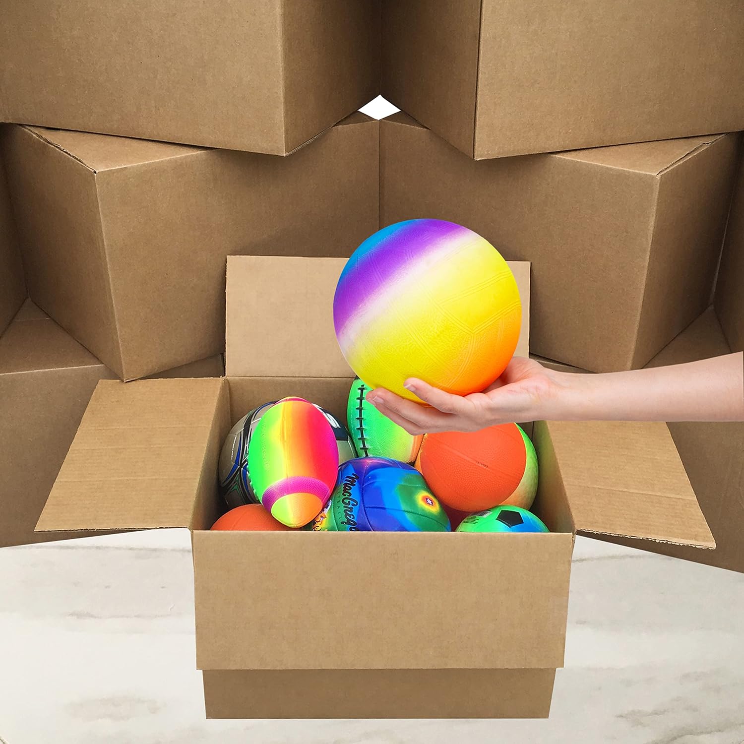 18 x 14 x 12 inch Medium Size Boxes, 15 Pack, Single Wall Corrugated Cardboard Moving & Storage Boxes for Packing, Moving & Storage