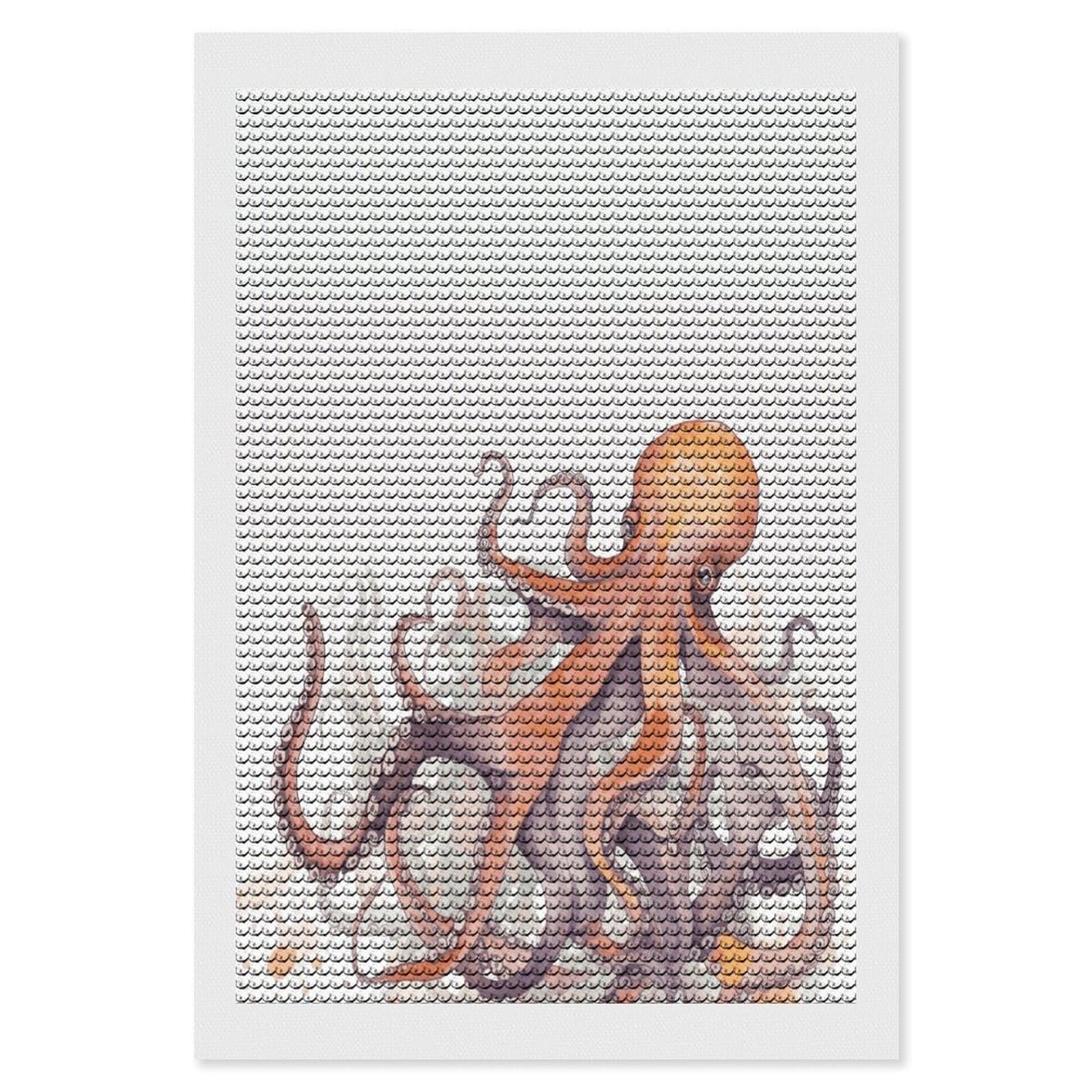 VstaDank Octopus Tentacles Diamond Painting Kits Exquisite DIY Full Round Drill Diamond Dots Painting for Adults Beginner Diamond Photo Paint with Diamond Picture Art Wall Decor 8"x12"