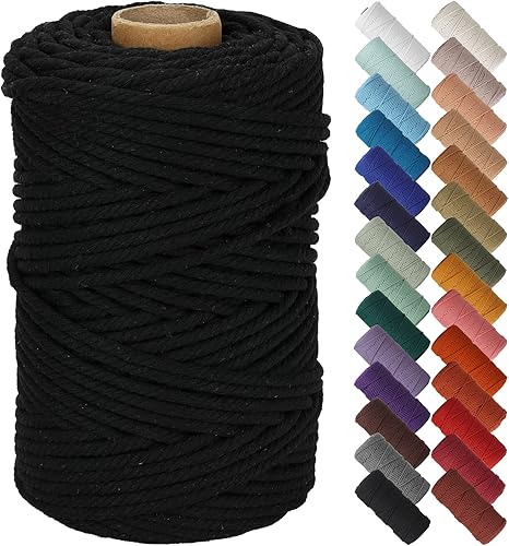 Miniatura 142 de NOANTA - Cuerda de macramé color marrón amarillento, 1/8 pulgadas (3 mm) x 109 yardas (100 metros), cuerda de algodón colorido para colgar