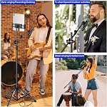Aokeo Boom Microphone Stand Floor Tripod - Adjustable 42-68 Inch Portable With Tablet Holder and Carrying Bag - Supports Any Microphone Combination