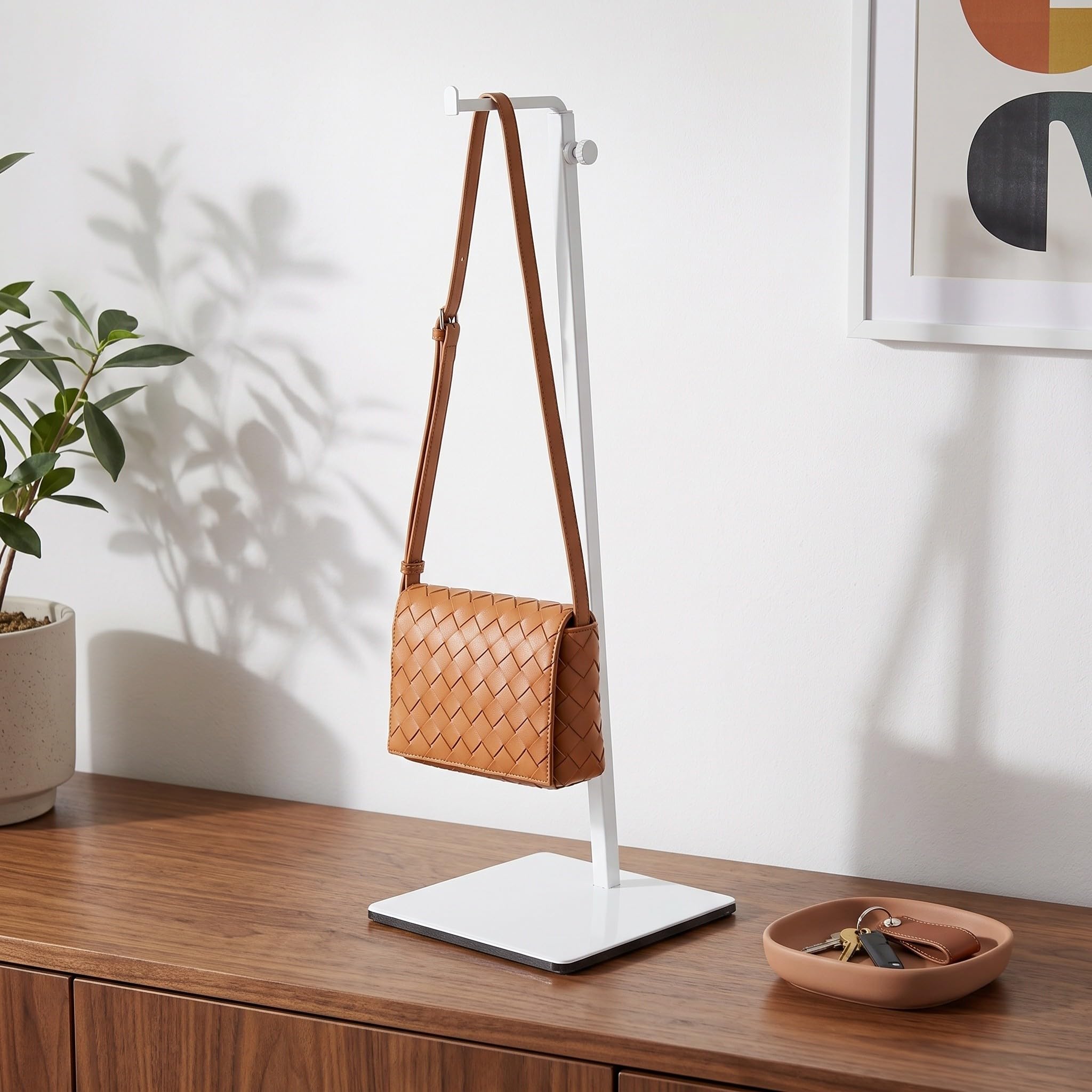 Zerodeko 3 organizadores de mesa ajustables para bolsos, soporte metálico colgante para guardar bolsos, carteras y maletines, estante de exhibición para tiendas de artículos de boutique.