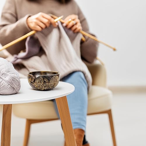 Miniatura 7 de Exquisitos cuencos de almacenamiento de bolas de hilo de alta calidad, pintados a mano, bonita decoración pero funcional dispensador de hilo (grande