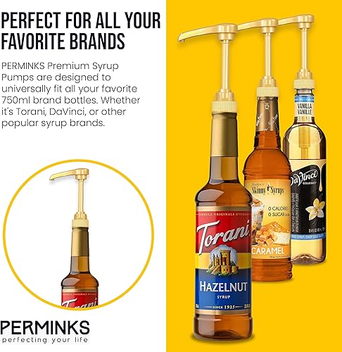 Miniatura 75 de Bomba de jarabe prémium compatible con botella Torani de 25.4 fl oz, jarabes Davinci, dispensador de jarabe sin derrames, sin obstrucciones