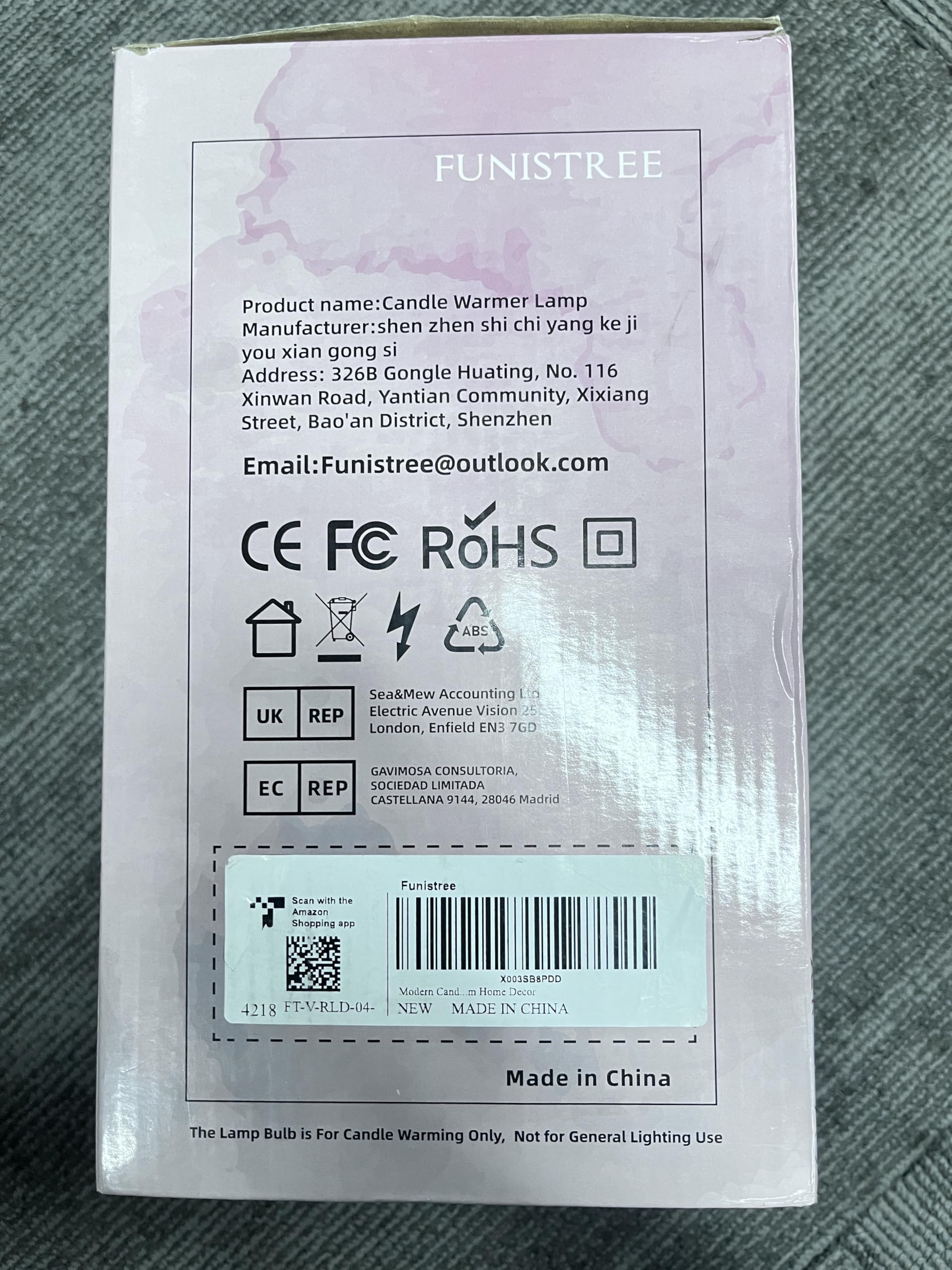 Funistree Lámpara Calentadora Velas, Candle Warmer Lamp, Regulable con Temporizador, Altura Ajustable, Calentador Eléctrico Sin Llama, Incluye 2 Bombillas, Regalo Ideal para Mujeres, Decoración Hogar