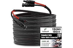 Twin Wire 100FT Solar Extension Cable with 6 Pairs Male and Female Solar Panel Connectors