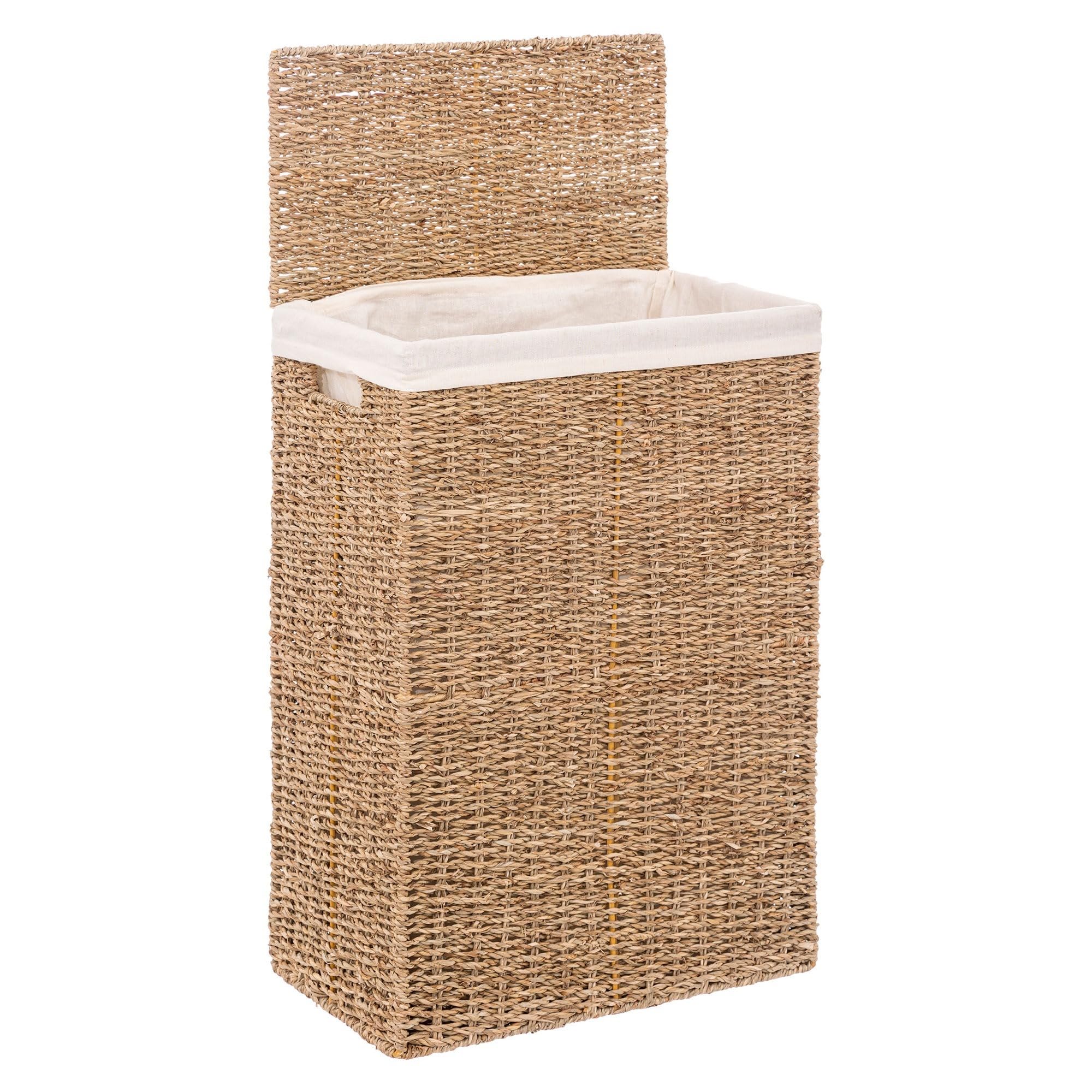 Well Home Mobiliario & Decoración Beige And White Well Home 40L Rectangular Laundry Basket Laundry Basket