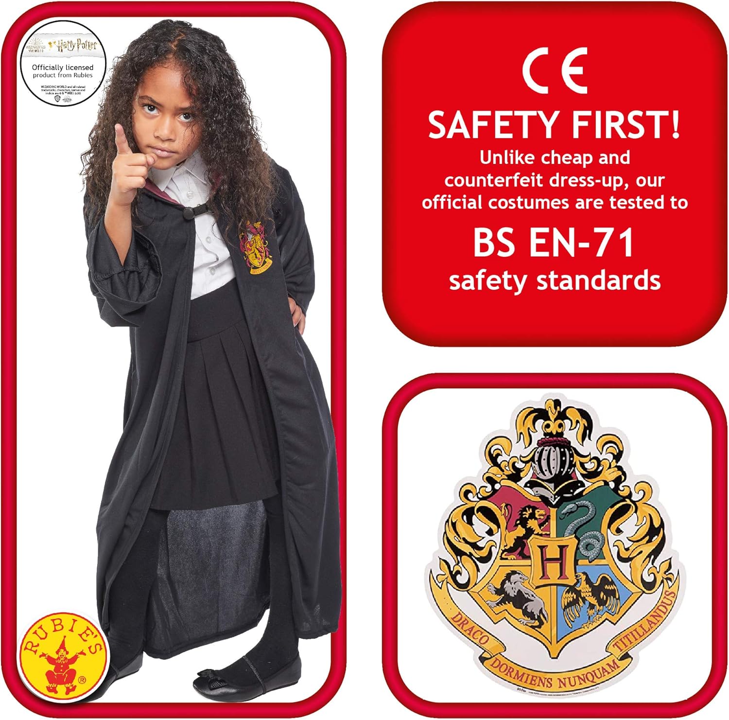 Rubie'S Official Harry Potter Gryffindor Deluxe Robe Childs Costume Medium 5 6 Years