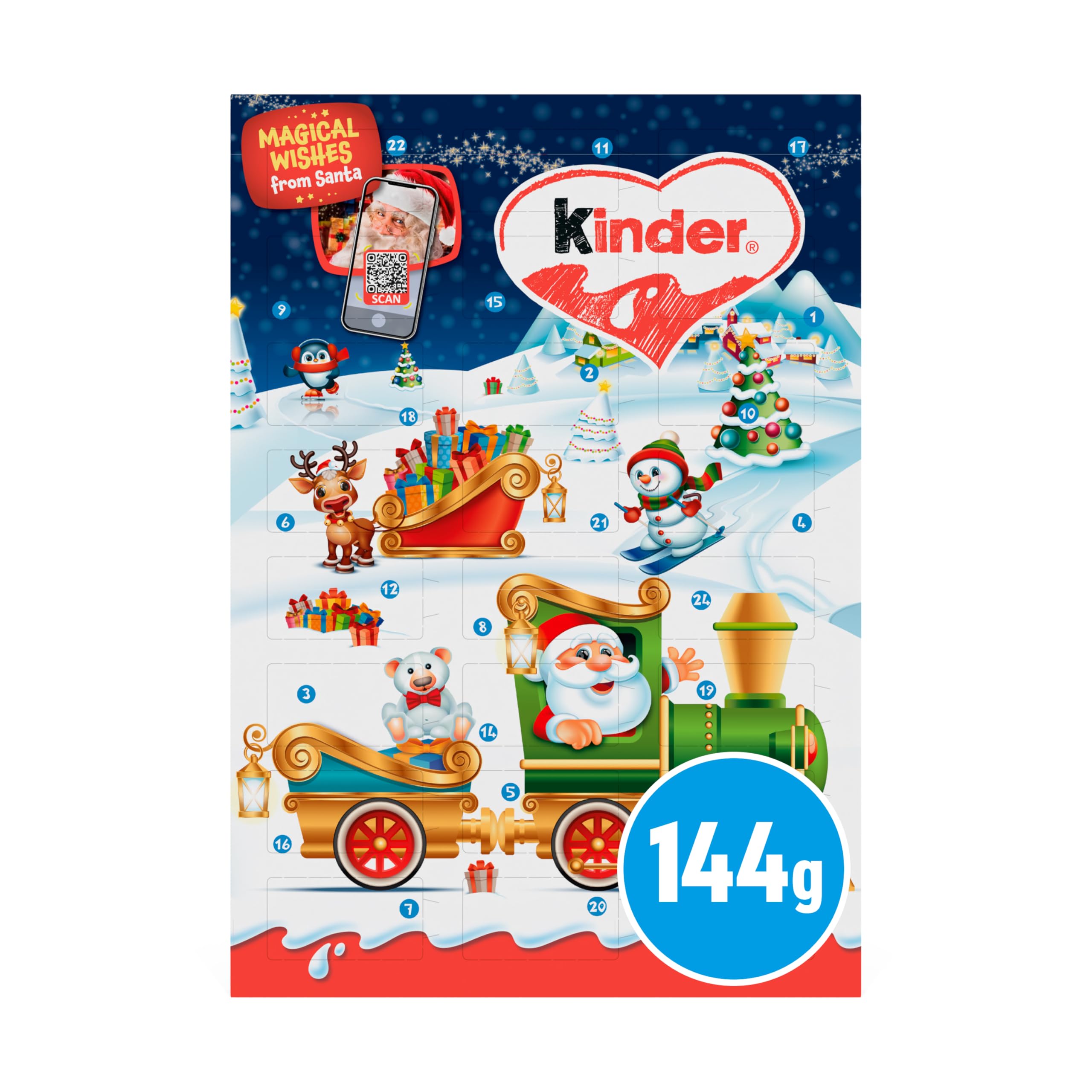 KinderChocolate 2025 Christmas Advent Calendar, 24 Kinder Mini Chocolates (144g)