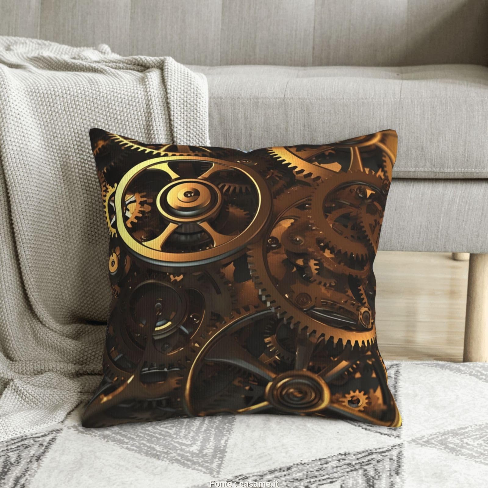 Housse de coussin steampunk douce pour en finir avec les salons ternes
