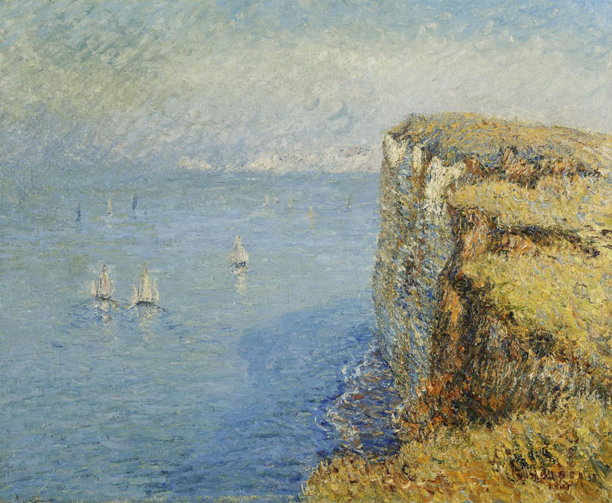 ARTXLXXBN Famous Print Painting Colorful Art Print Cliffs in Normandy Cliffs in Normandy by Gustave Loiseau Canvas Art Decorations for Home Decor 60x90cm