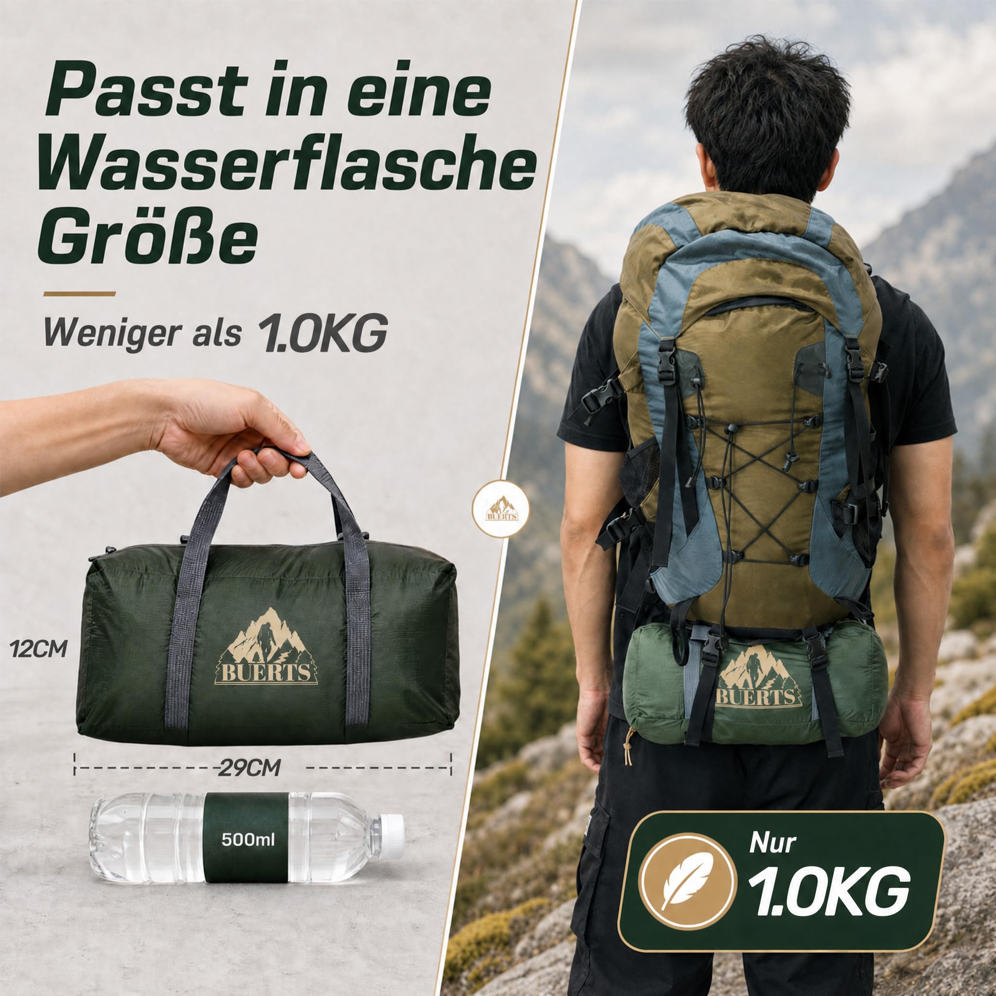 Ultraleicht Trekkingzelt, 4-Jahreszeiten wasserdicht, einfacher Aufbau, für Wandern, Klettern & Camping.