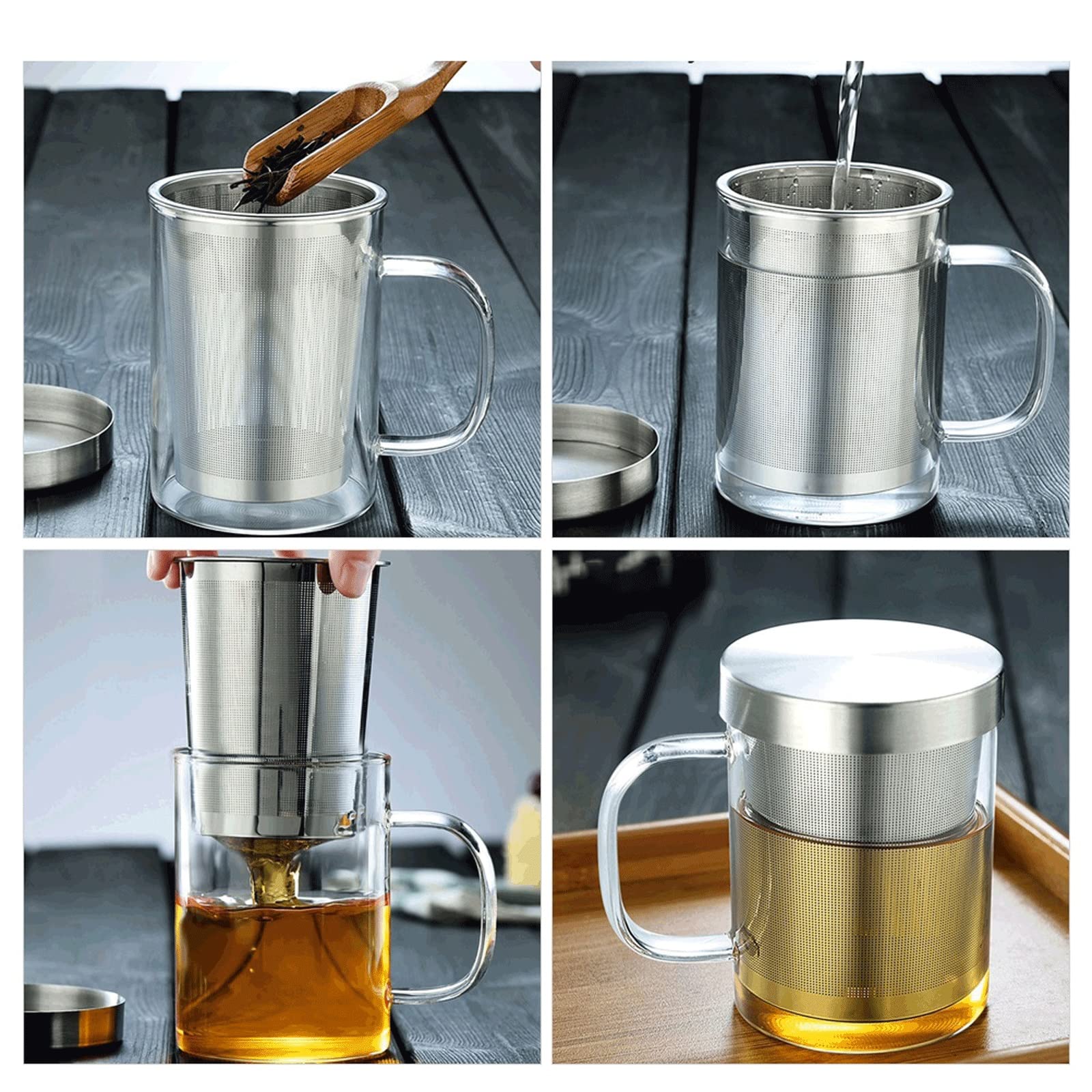 Colino da tè in vetro, colino da tè, resistente al calore, regalo perfetto per gli amanti del tè, accessori da cucina