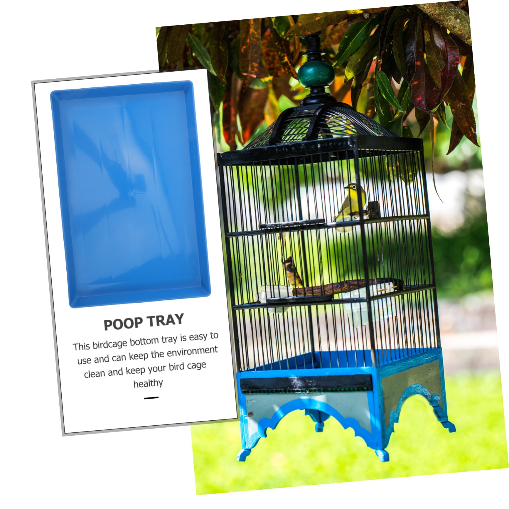 Porta Traversina per Cestino Animali Domestici in Plastica Blu, Progettato per Gabbie e Cage Cani, Facile da Pulire e Adatto a Diverse Toilette per Animali