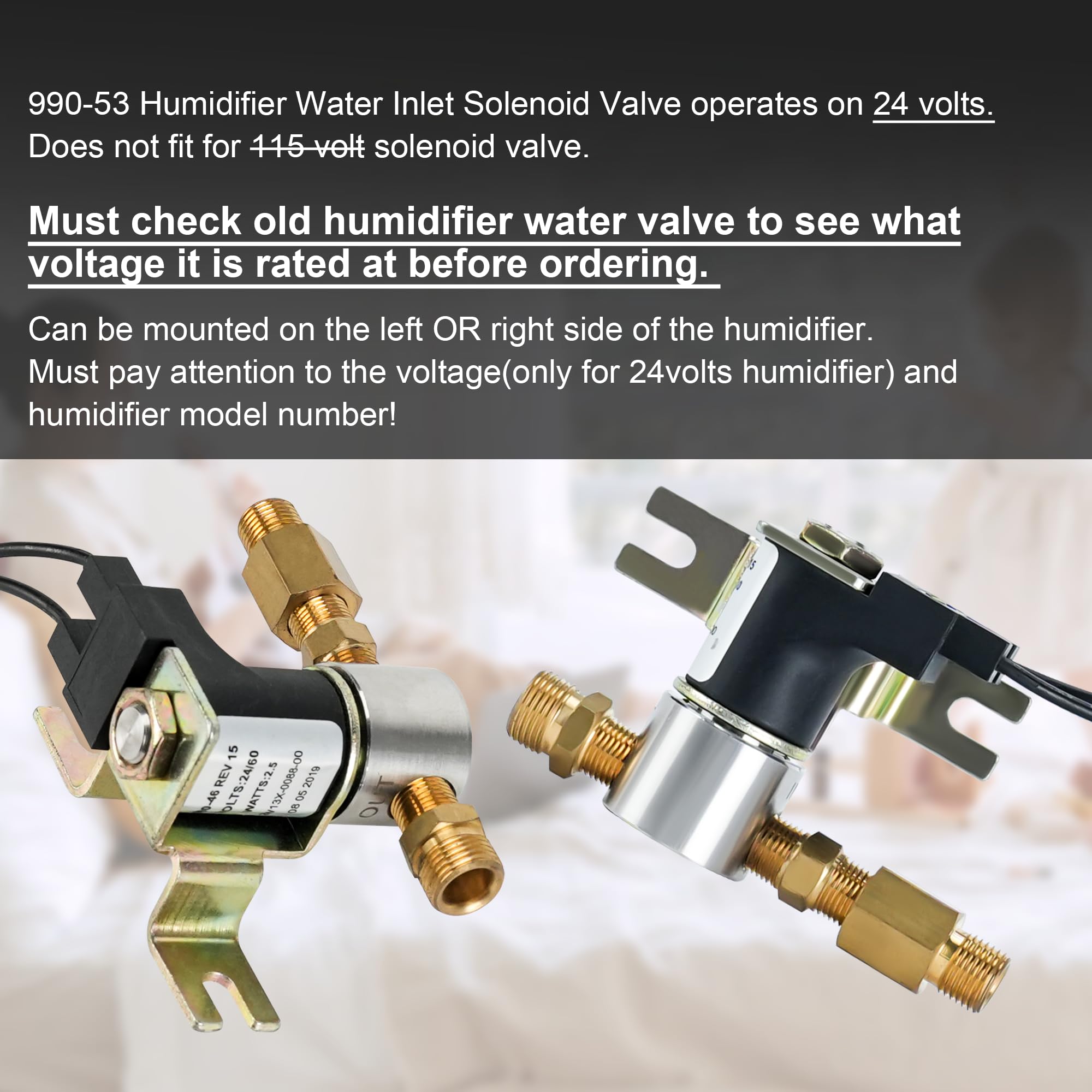 prime&swift 990-53 Universal 24 Volt Humidifier Water Valve fit for GeneralAire Solenoid Valve Assembly Replace 1042 1042L 1042LH 1137 7014 990-46