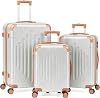 Karl home Luggage Sets of 3 Piece, Hard Shell ABS 360° Wheels & Lightweight Cabin Suitcase, for Europe Trolley Travel with Spinner Wheels & Inbuilt Locks, 20