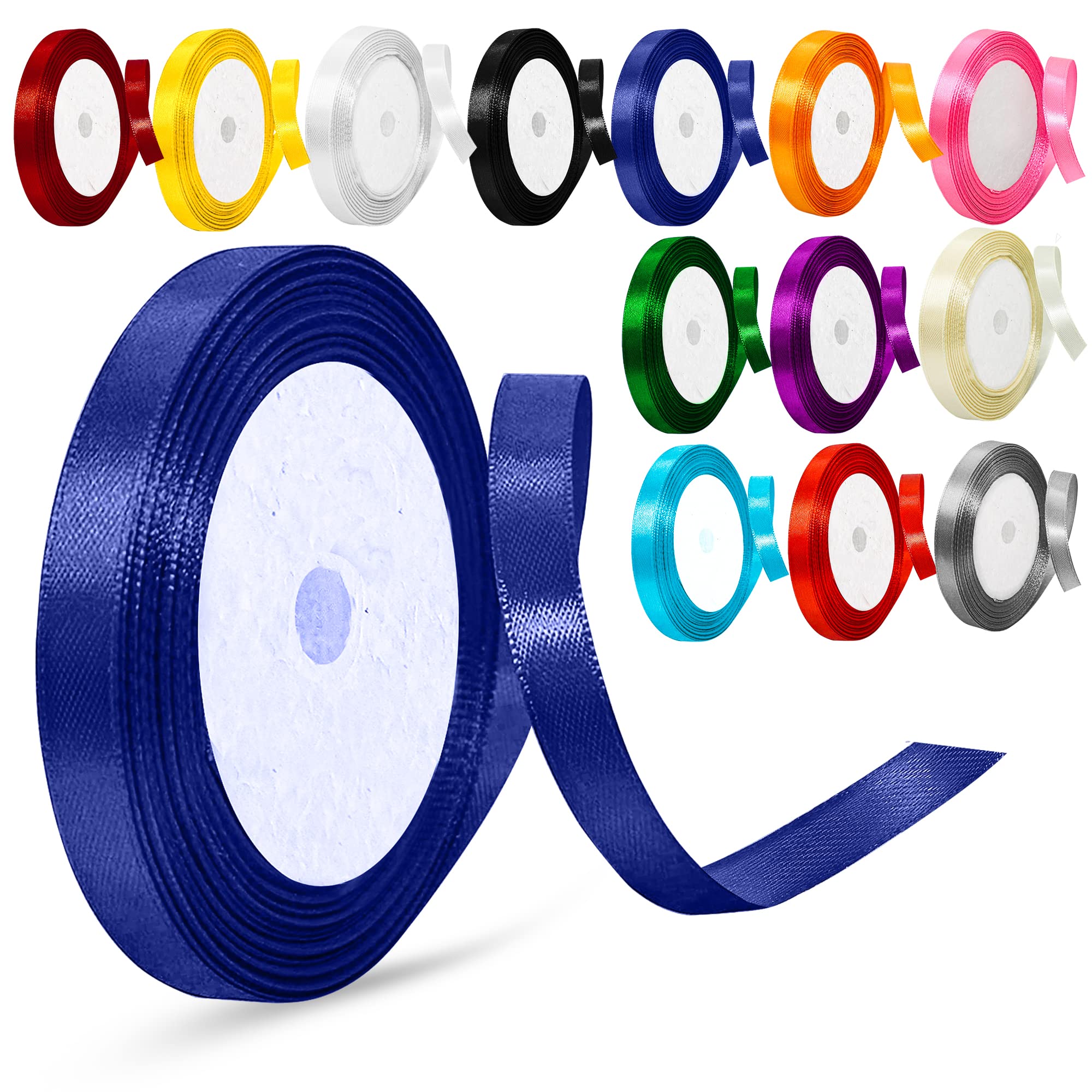 Rouleau Satin Polyester Ruban Satin Violet KASESSS - 4 Rouleaux 10mm X 22m - Pour Emballage Cadeaux, Mariage, DIY Et Décoration Rouleau 10mm 22m
