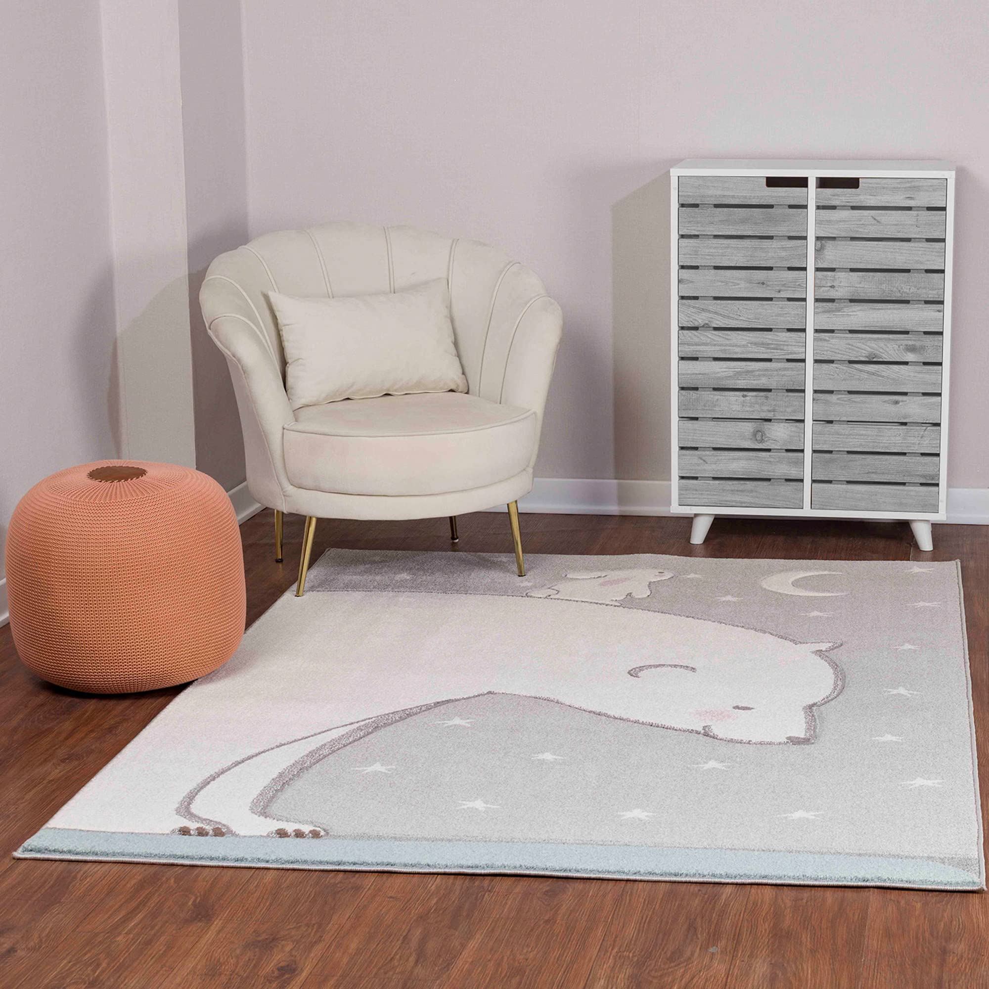 Livabliss Polar Bear Kids Rug Childrens Rugs for Bedroom 160x213 cm,  Animal Kids Carpet for Girls and Boys Bedroom, Playroom and Nursery Rugs,  Baby