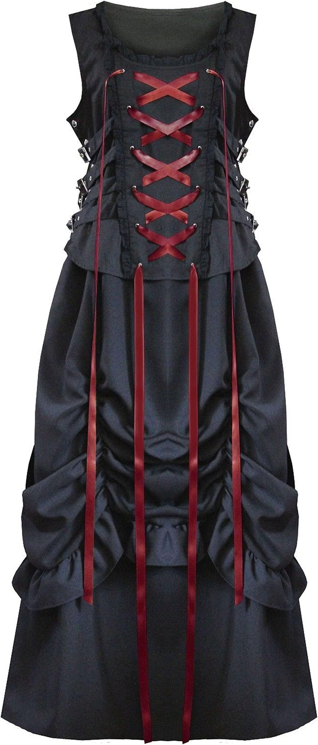 Victorian Valentine Steampunk Gothic Renaissance Women's Laced Top & Skirt
