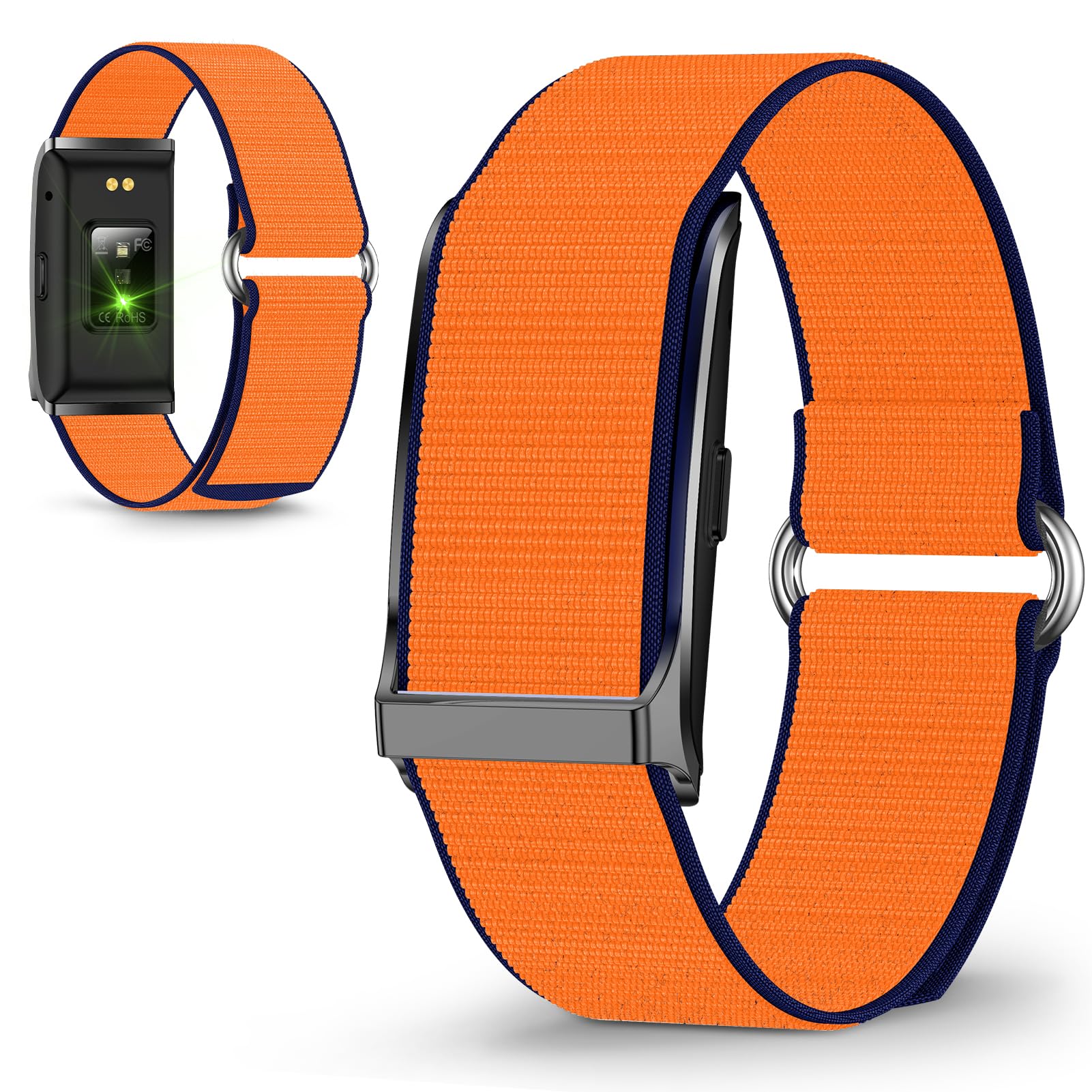 Yanmis Health Fitness Tracker, Wearable Smart Bracelet for Men Women, 127 Sport Modes, Sleep Monitor, 10M Water Proof, Call Reminder, Alarm Clock, Photo Control (Orange)
