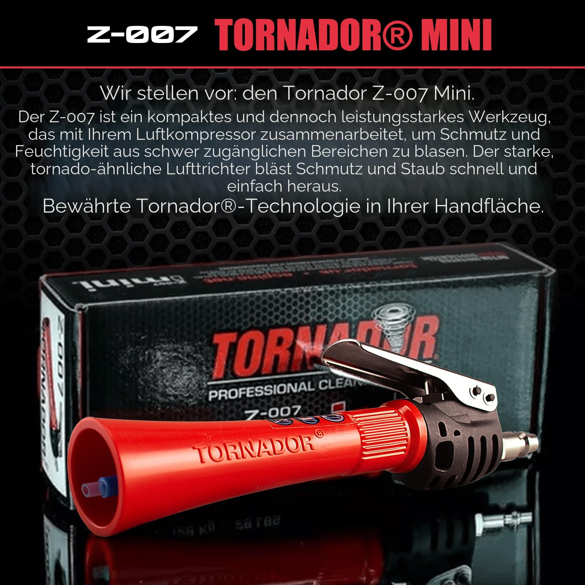Tornador Mini Z-007 Kompaktes Impuls-Reinigungswerkzeug für den Autoinnenraum