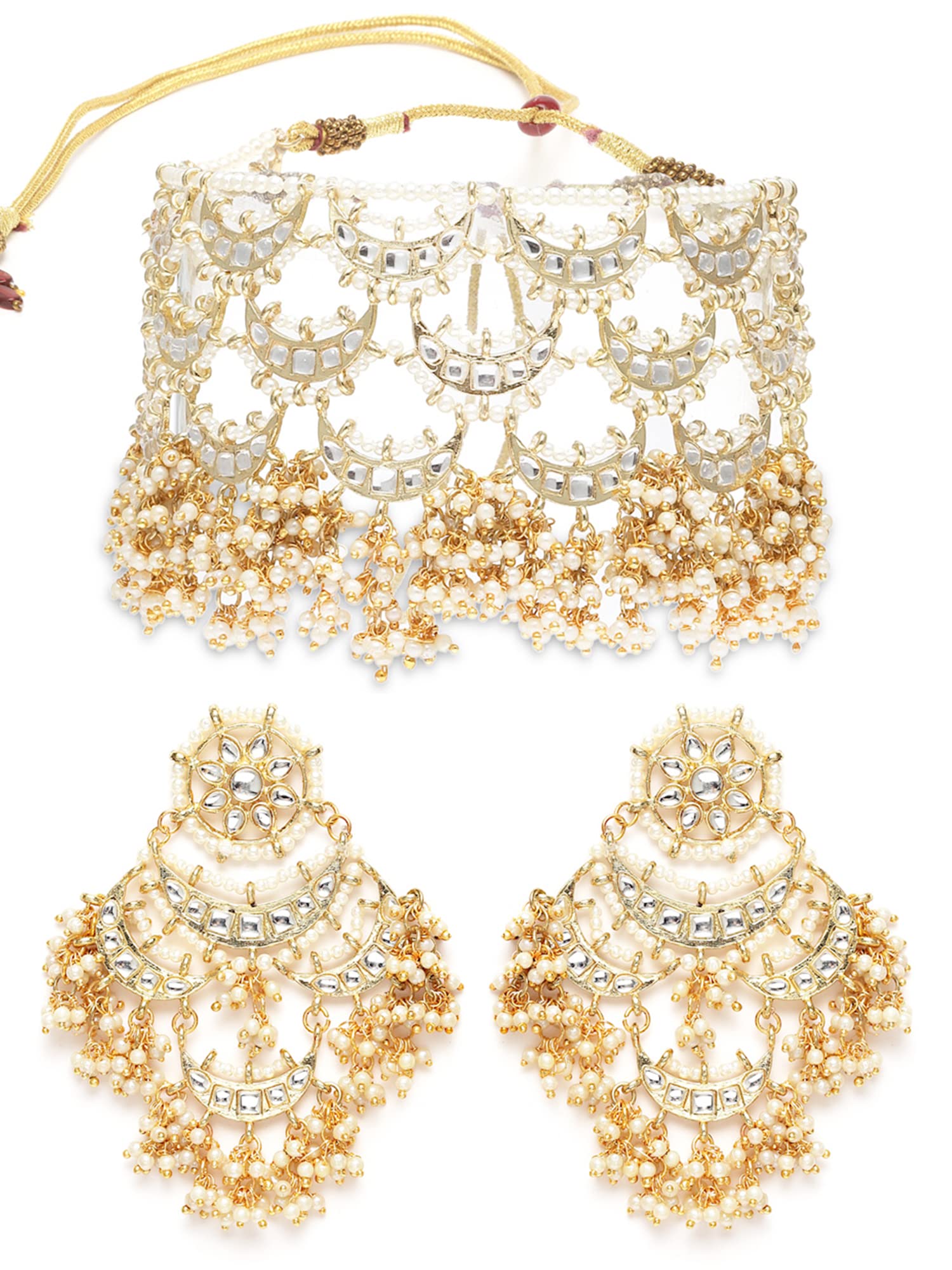 Karatcart Gold Plated Pearl Choker Necklace Set for Women (B0B1DQ49B2) Amazon Price History, Amazon Price Tracker