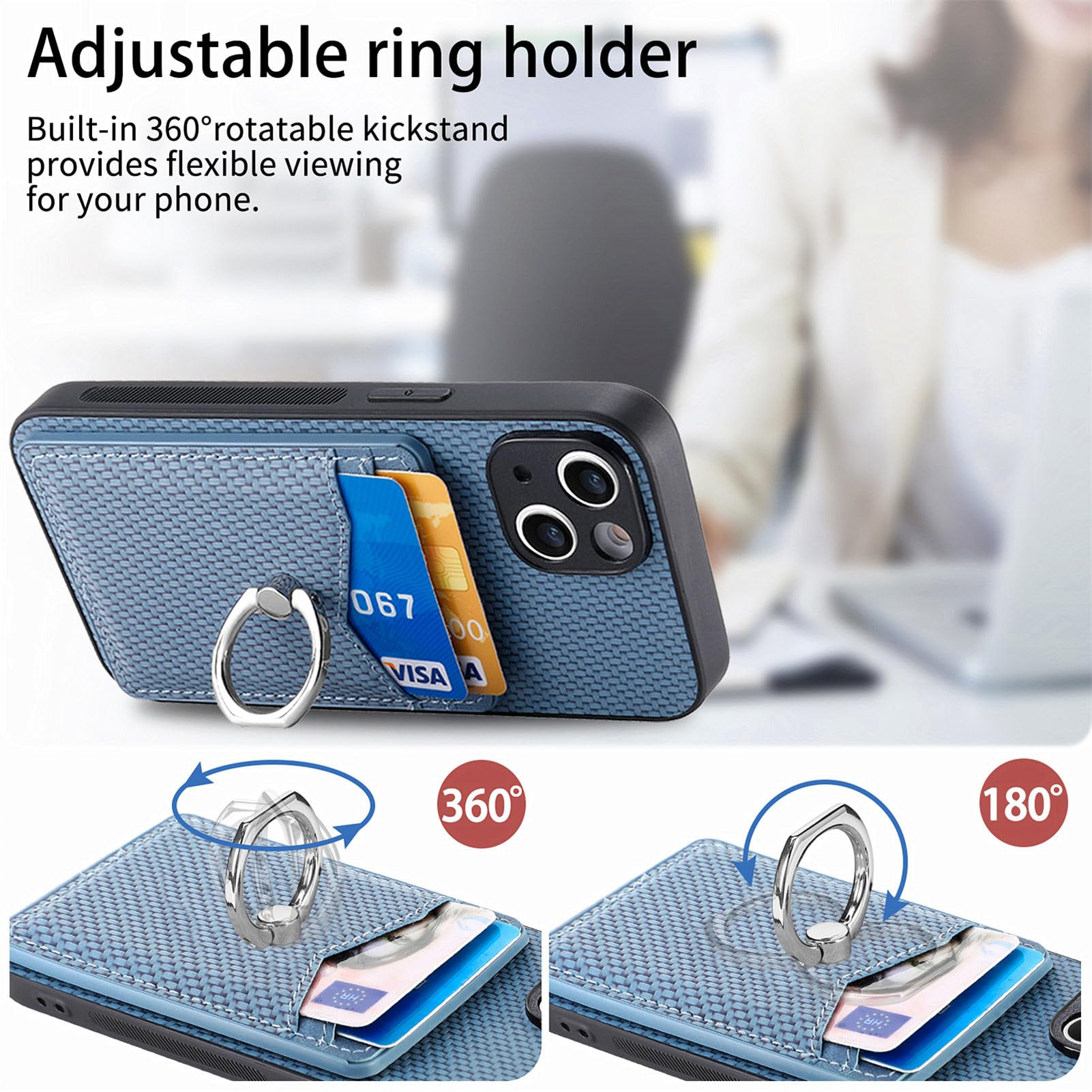 Asuwish Telefoonhoesje voor iPhone 14 Pro 6,1 inch portemonnee hoesje