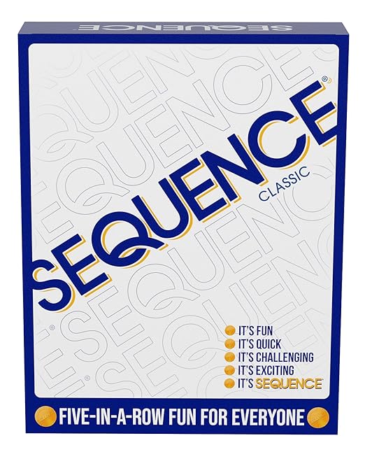 SEQUENCE- Original SEQUENCE Game with Folding Board, Cards and Chips by Jax ( Packaging may Vary ) White, 10.3" x 8.1" x 2.31"
