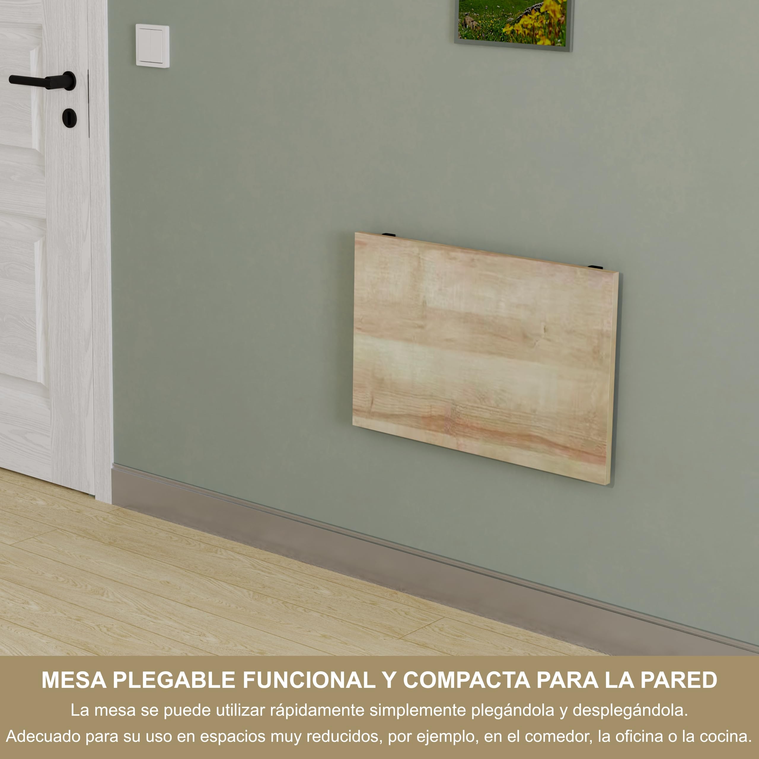 KDR Mesa plegable de pared de 60 x 40 cm, mesa plegable para montaje en pared, mesa de pared que ahorra espacio, mesa de comedor, escritorio y mesa de cocina, ideal para espacios pequeños y oficina en