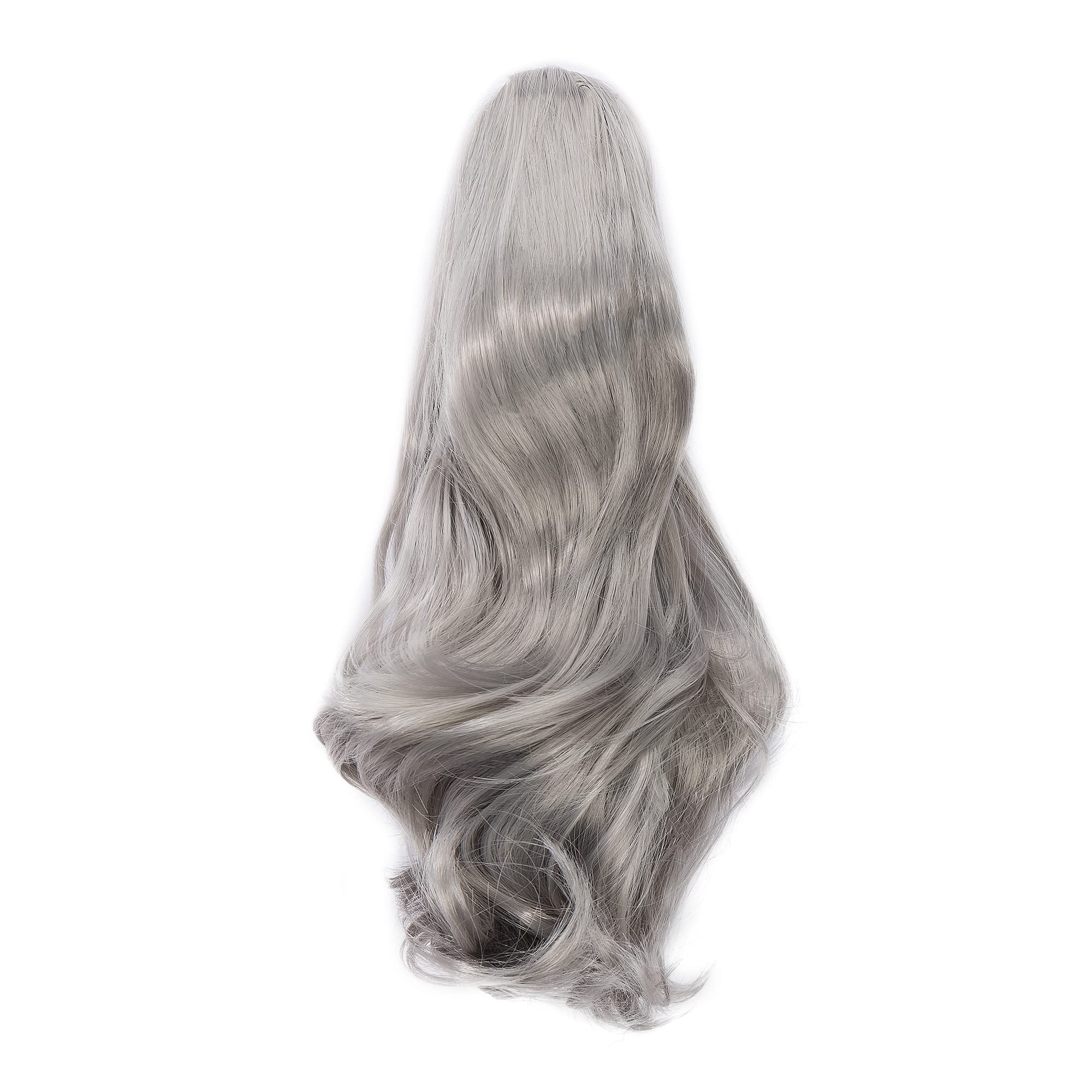 30cm Coda di Cavallo Extension Coda Capelli Ricci Posticci per Capelli Mossi Ondulati con Pinza Claw on Ponytail Lunghi/Corti Sintetici Grigio scuro