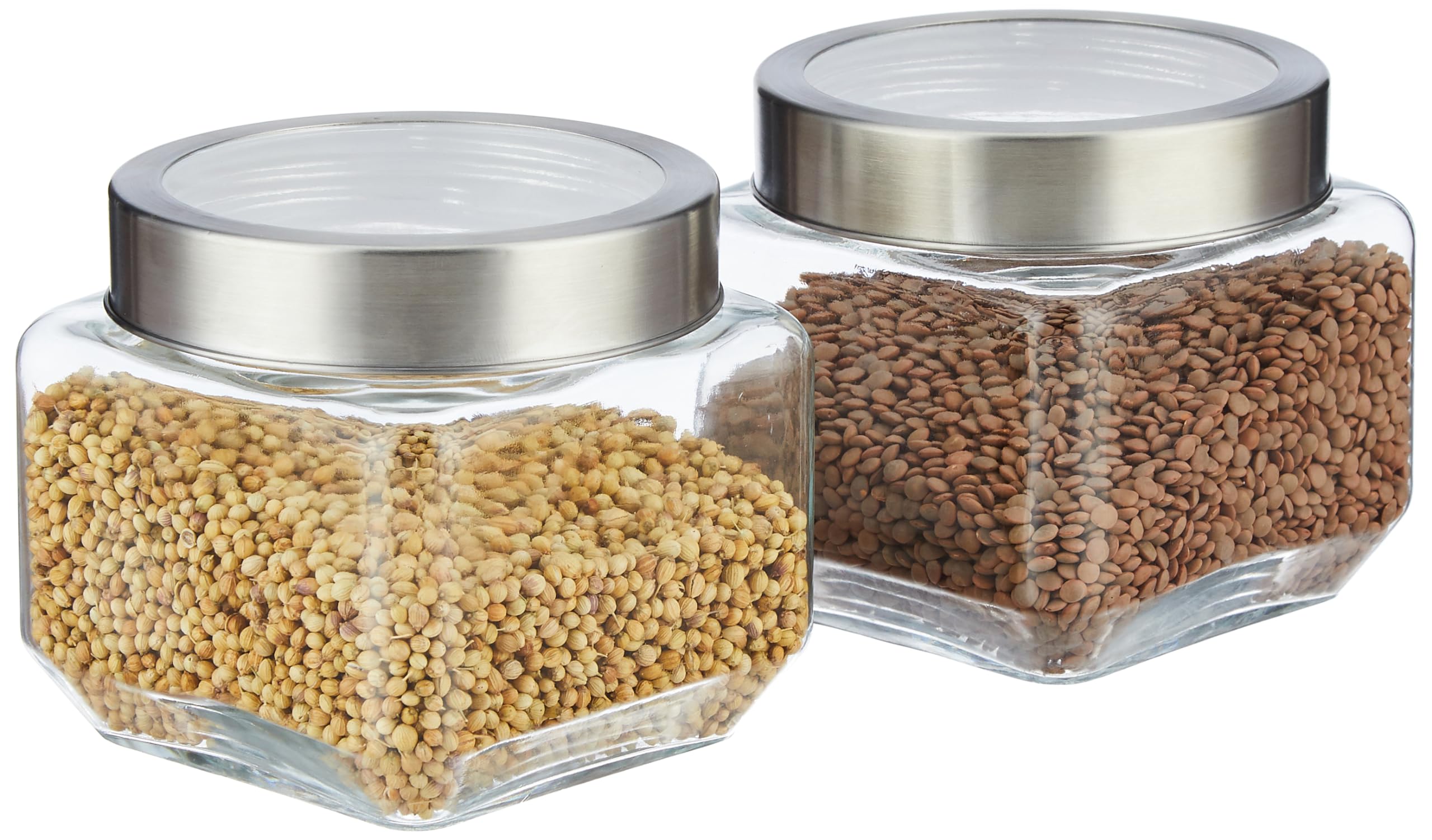 Amazon Brand - Solimo - Set of 2 Glass Jars - 910 ml - BPA-free, Airtight, Transparent (B0BXWW52RT) Amazon Price History, Amazon Price Tracker