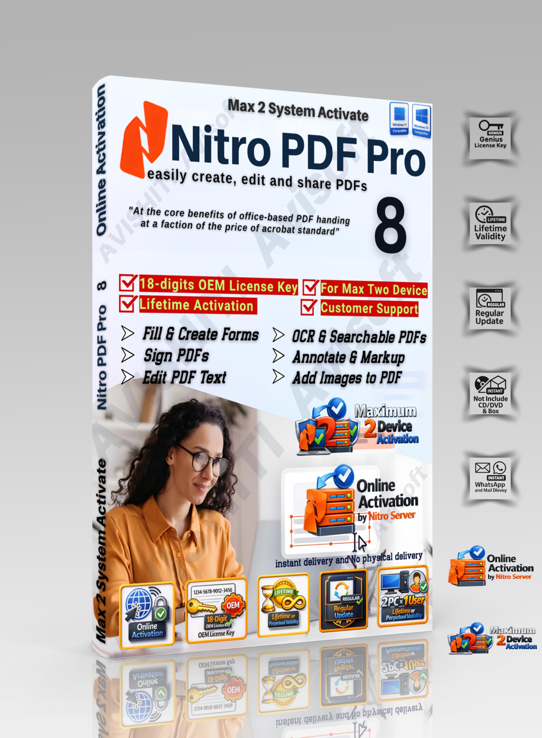 Nitro PDF Pro 8 (PDF Editor) | 2026–27 Edition | Official 18 Digits License Key | Online Activation Via Nitro Server | Advanced PDF Editor & Converter with OCR | Lifetime License Validity | Max 2 Device Activated | For Windows PC | Instant Delivery-image-26