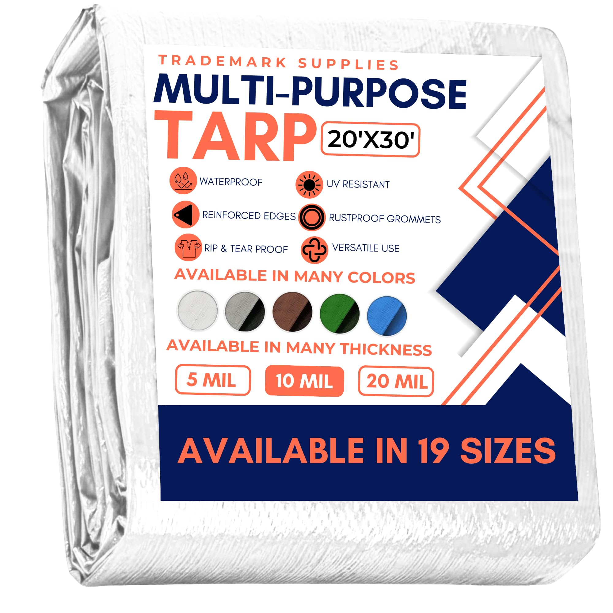 Tarp Cover Brown/Black Heavy Duty 8'X10' Thick Material, Waterproof, Great for Tarpaulin Canopy Tent, Boat, RV Or Pool Cover (8X10 Heavy Duty Poly Tarp Brown/Black) — view 26