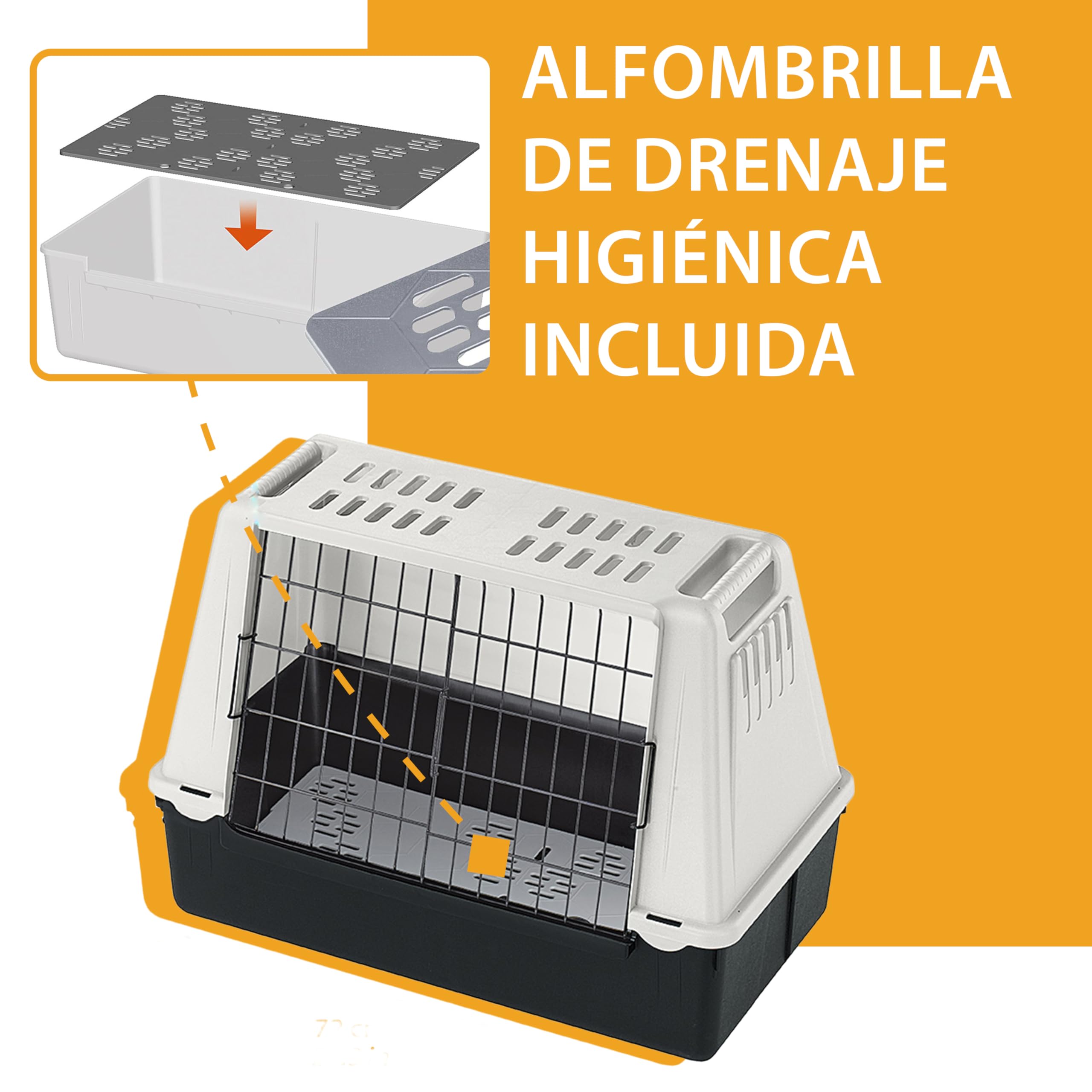 Ferplast Transportín para Perros para Automóvil Atlas Car Mini con Rejillas de ventilación, Alfombrilla de Drenaje incluida