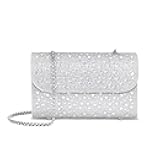 Evening Bag for Women Sparkly Shoulder Bag Rhinestone Clutch Purse with Detachable Chain