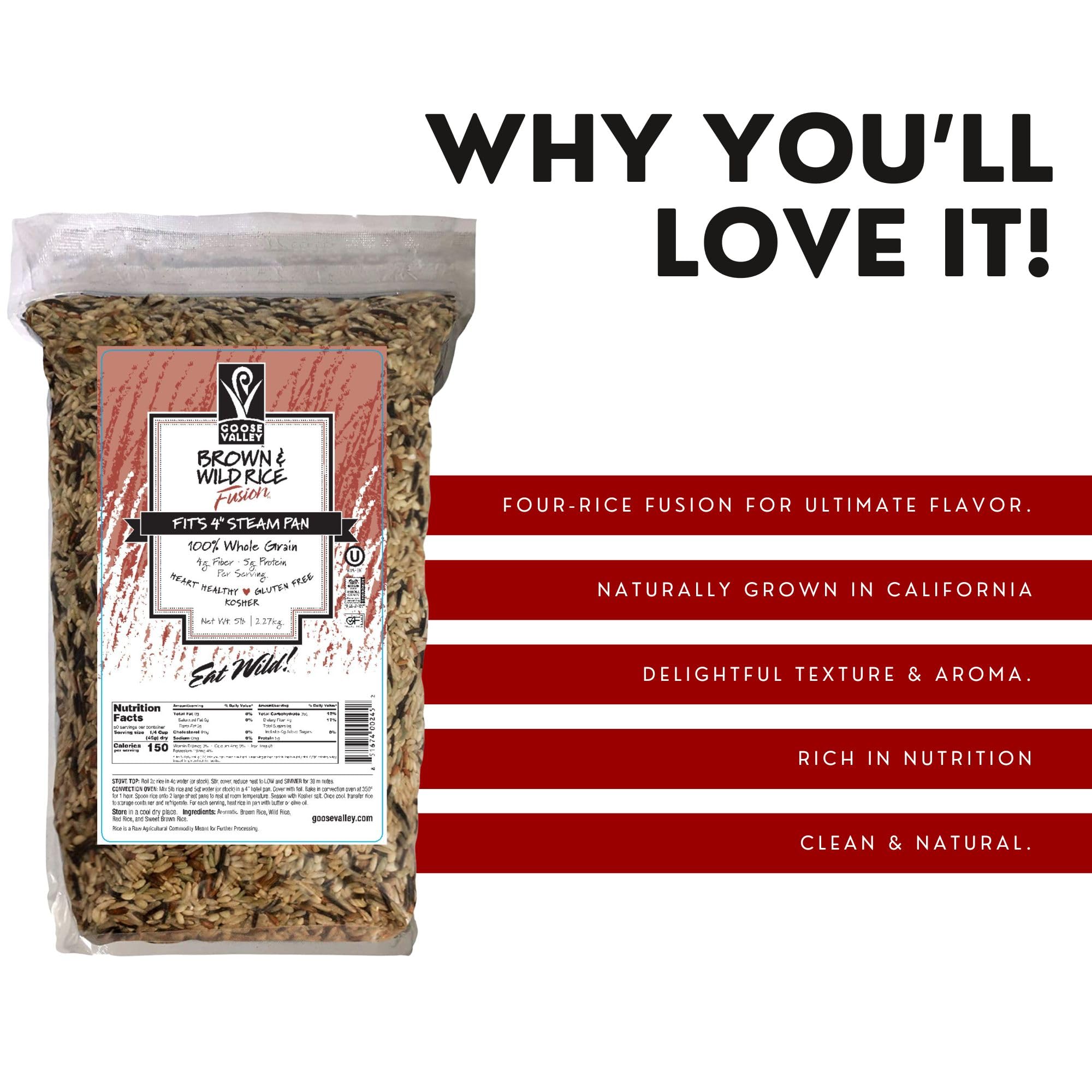 Goose Valley Brown and Wild Rice Fusion - Family Blend 5 lbs Pack of 2 - Variety of Vegan Friendly and Gluten-Free Rice product thumbnail 7