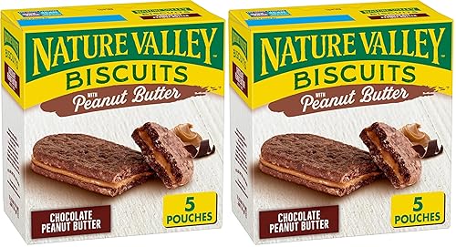 Vista 4 de Nature Valley Sándwiches de galletas, bocadillos de chocolate con mantequilla de maní, 5 unidades, 6.75 onzas (paquete de 12)