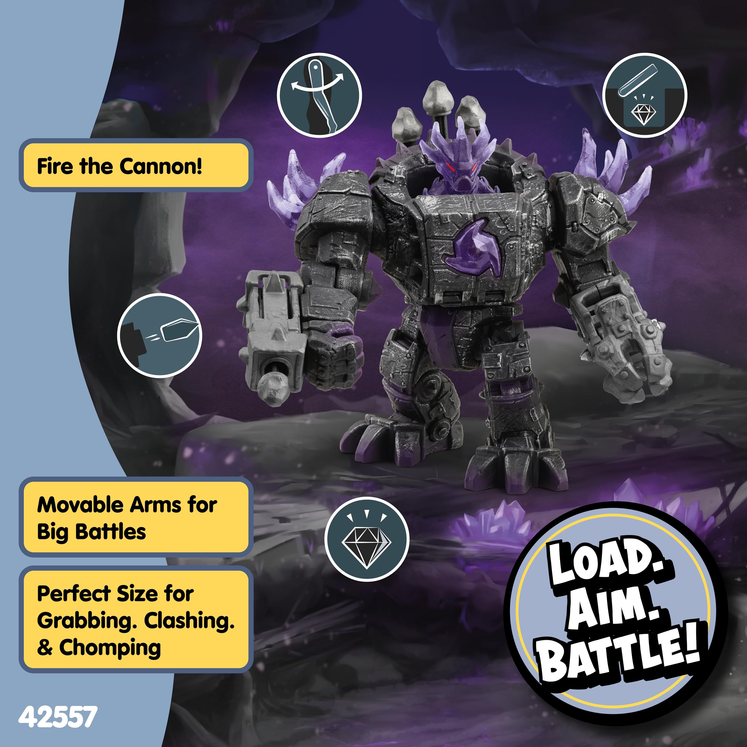 SCHLEICH ELDRADOR CREATURES | Robot Master delle Ombre 42557 con Mini Creature | Con funzione di tiro, vano segreto e busto rotante | Idea regalo per bambini da 7 anni in su | Set da 17 pezzi