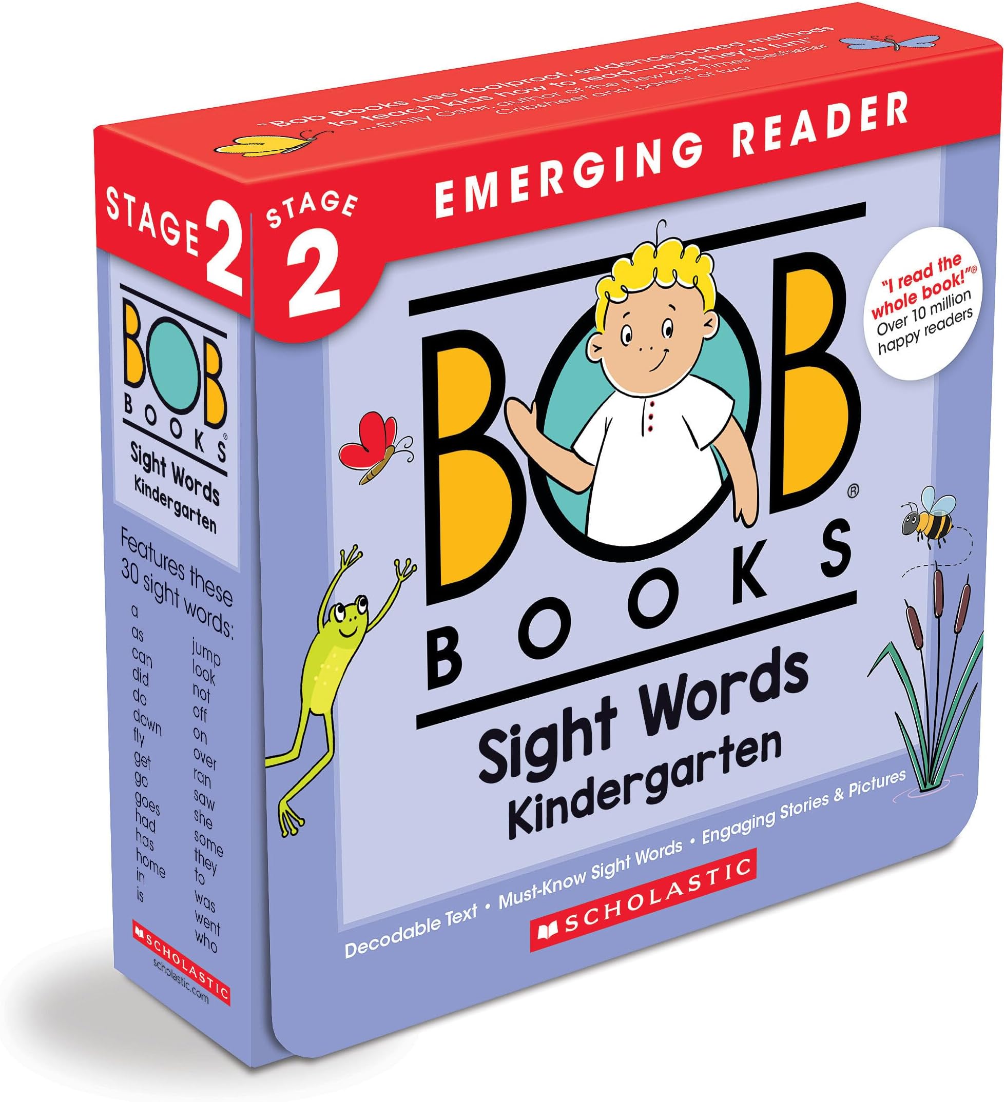 Bob Books - Sight Words Kindergarten Box Set of 10 Paperbacks | Decodable Phonics Books, Ages 4 and up, Kindergarten, Flashcards (Stage 2: Emerging Reader)