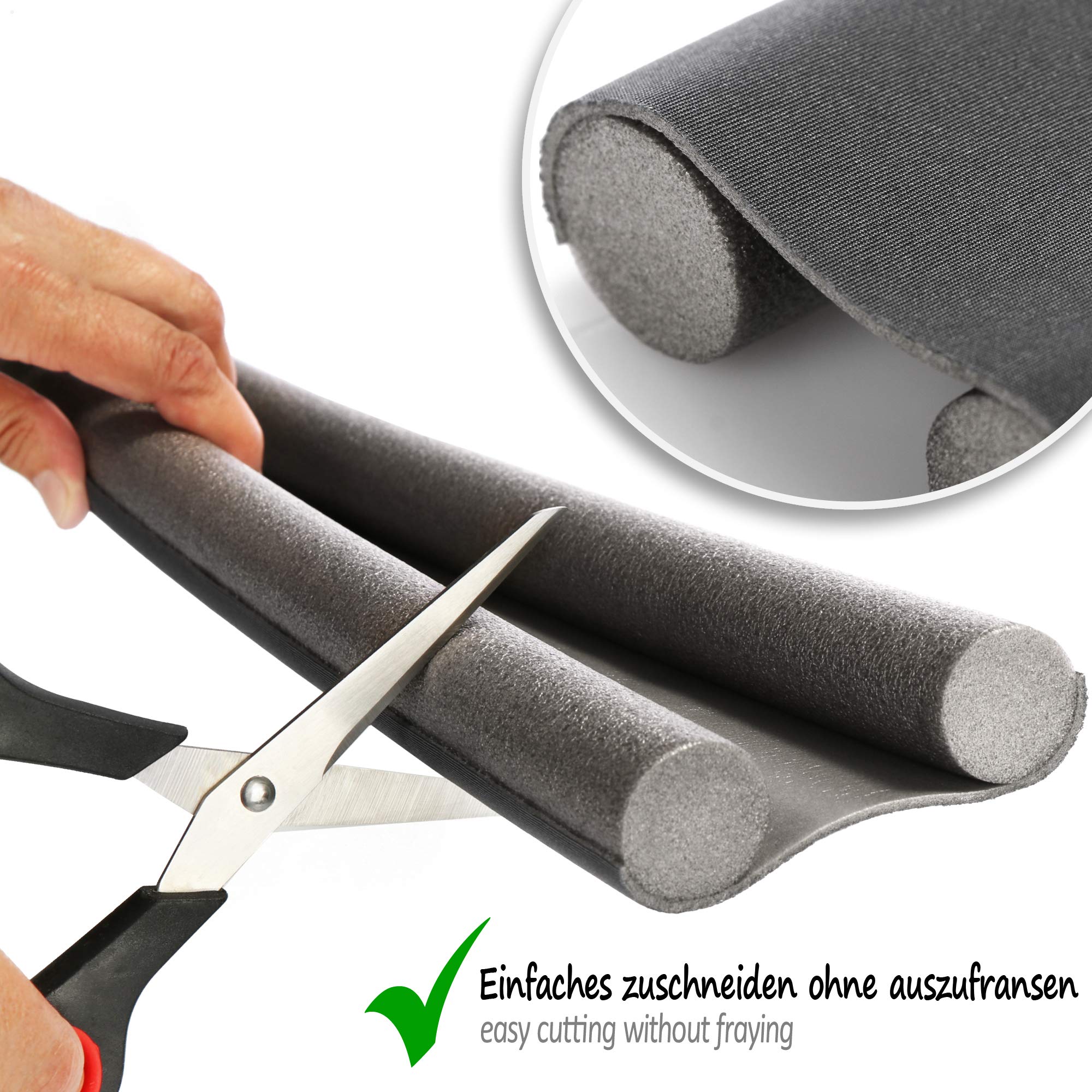 COM-FOUR® 2x paraspifferi per la porta - guarnizione inferiore della porta - paraspifferi con doppia guarnizione - protezione da correnti d'aria e rumore - 86 cm