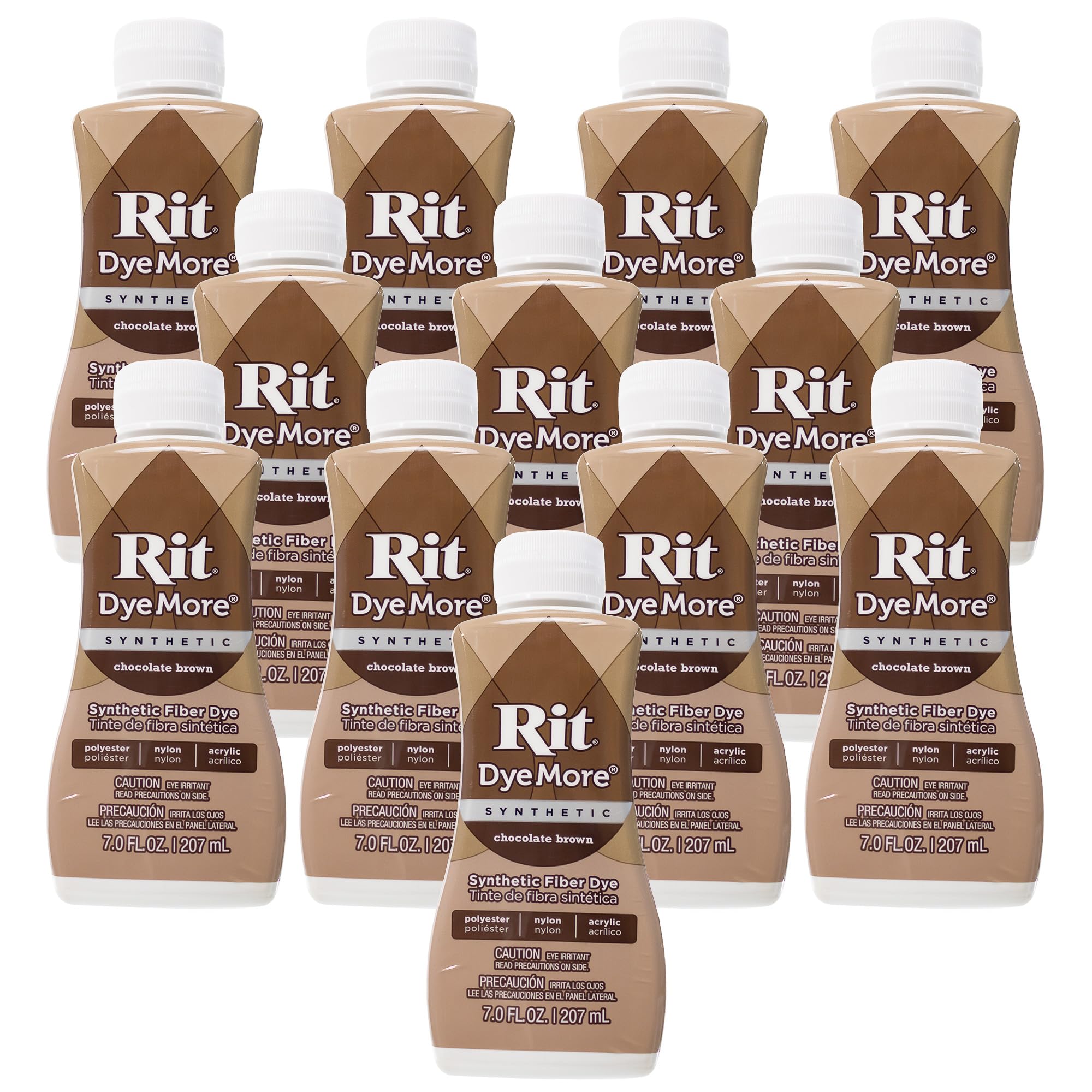 Rit DyeMore 7 Oz. Synthetic Liquid Fiber Dye for Clothing, Décor, and Crafts – Chocolate Brown (12 Pack)