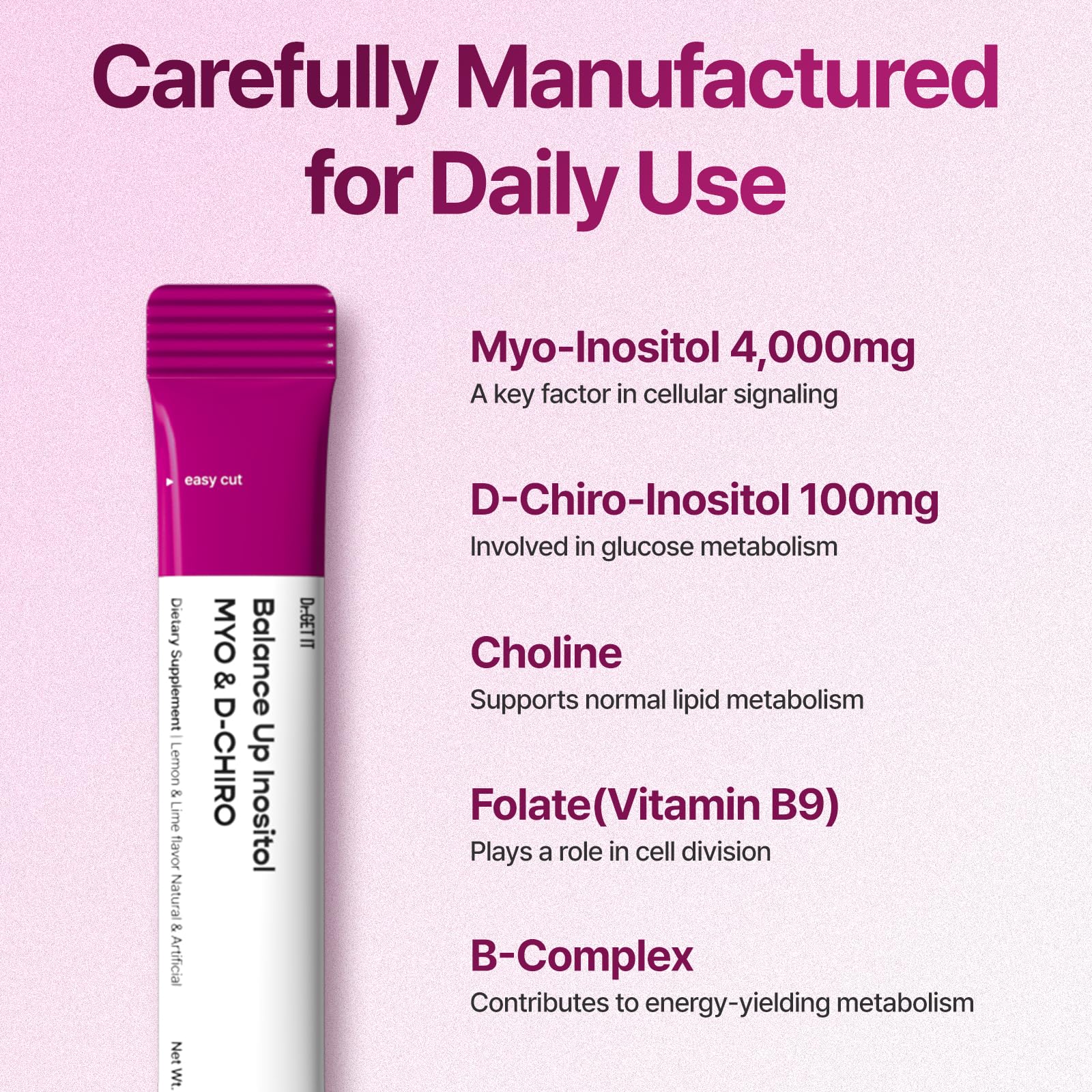Balance Up Myo & D-Chiro Inositol 40:1 Powder Sticks, 30 Count — Amazon image 5