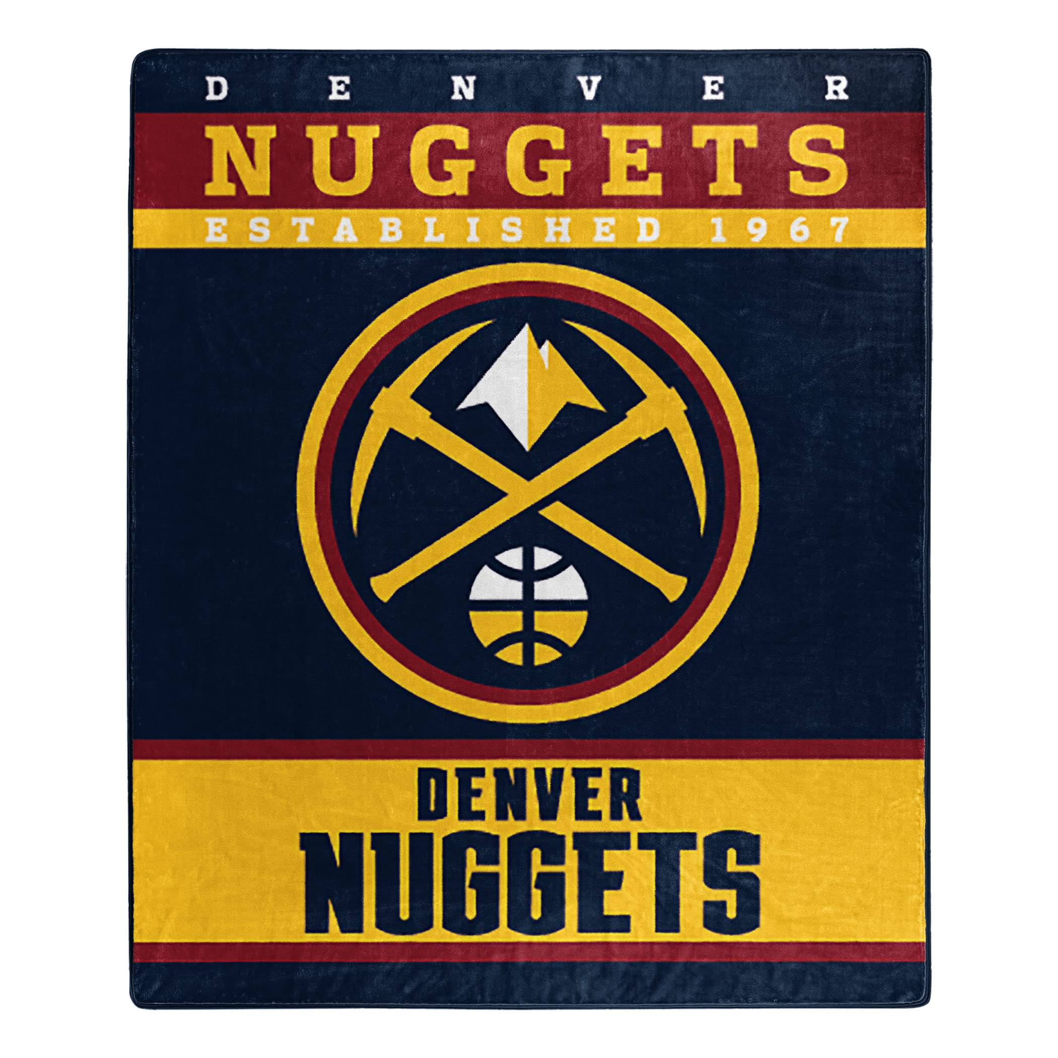 NORTHWEST NBA Polyester Raschel Throw Blanket 50X60 inch, Denver Nuggets