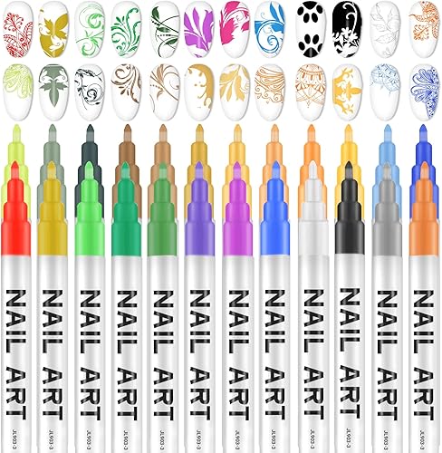 24 bolígrafos de arte de uñas 3D, bolígrafos de arte de uñas para pintar uñas, kit de diseño de esmalte de uñas, juego de bolígrafos de grafiti para 24 bolígrafos de arte de uñas 3D, bolígrafos de arte de uñas para pintar uñas, kit de diseño de esmalte de uñas, juego de bolígrafos de grafiti para