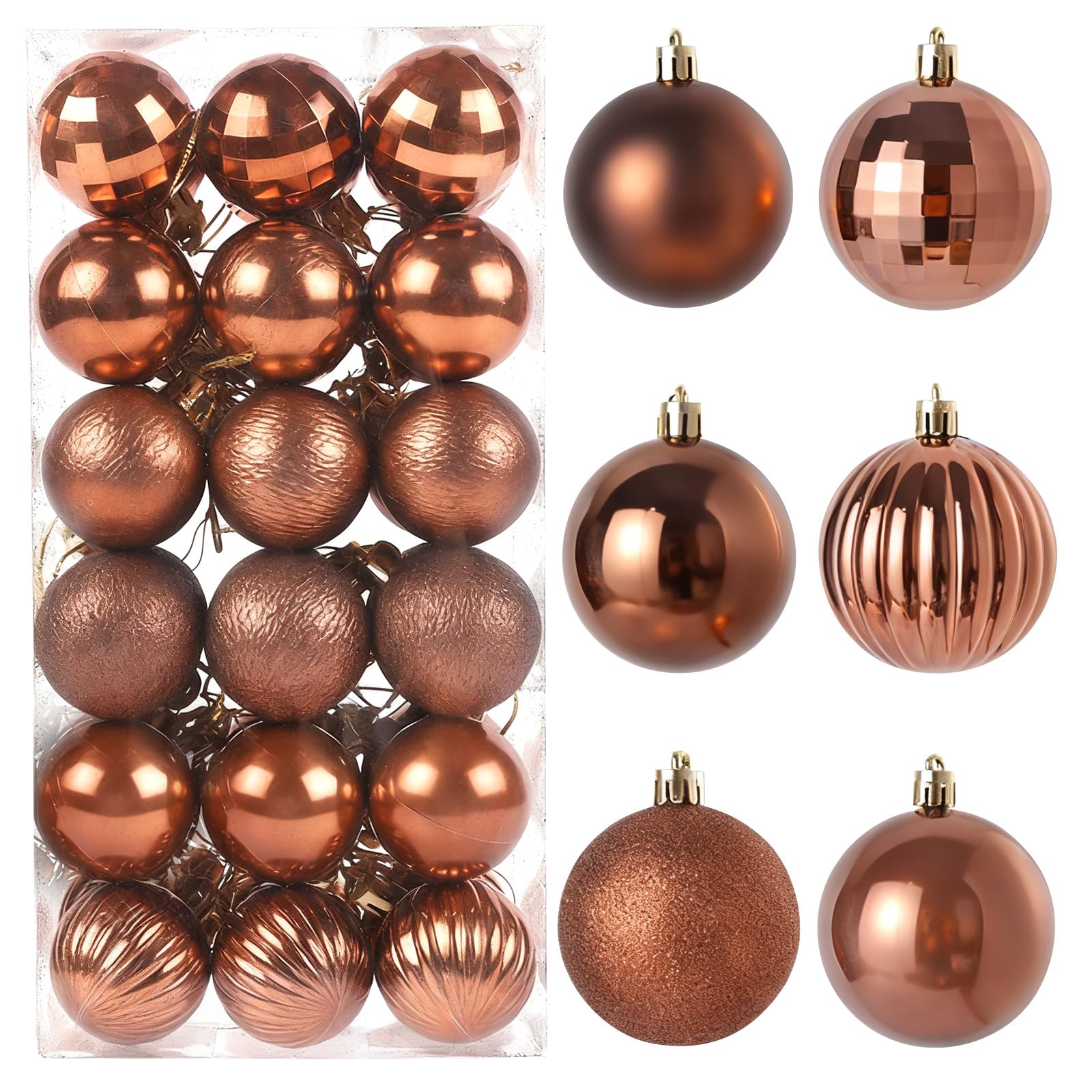 36Pcs Mini Size Baubles, 40mm Christmas Ball Ornaments with Strings — image 1