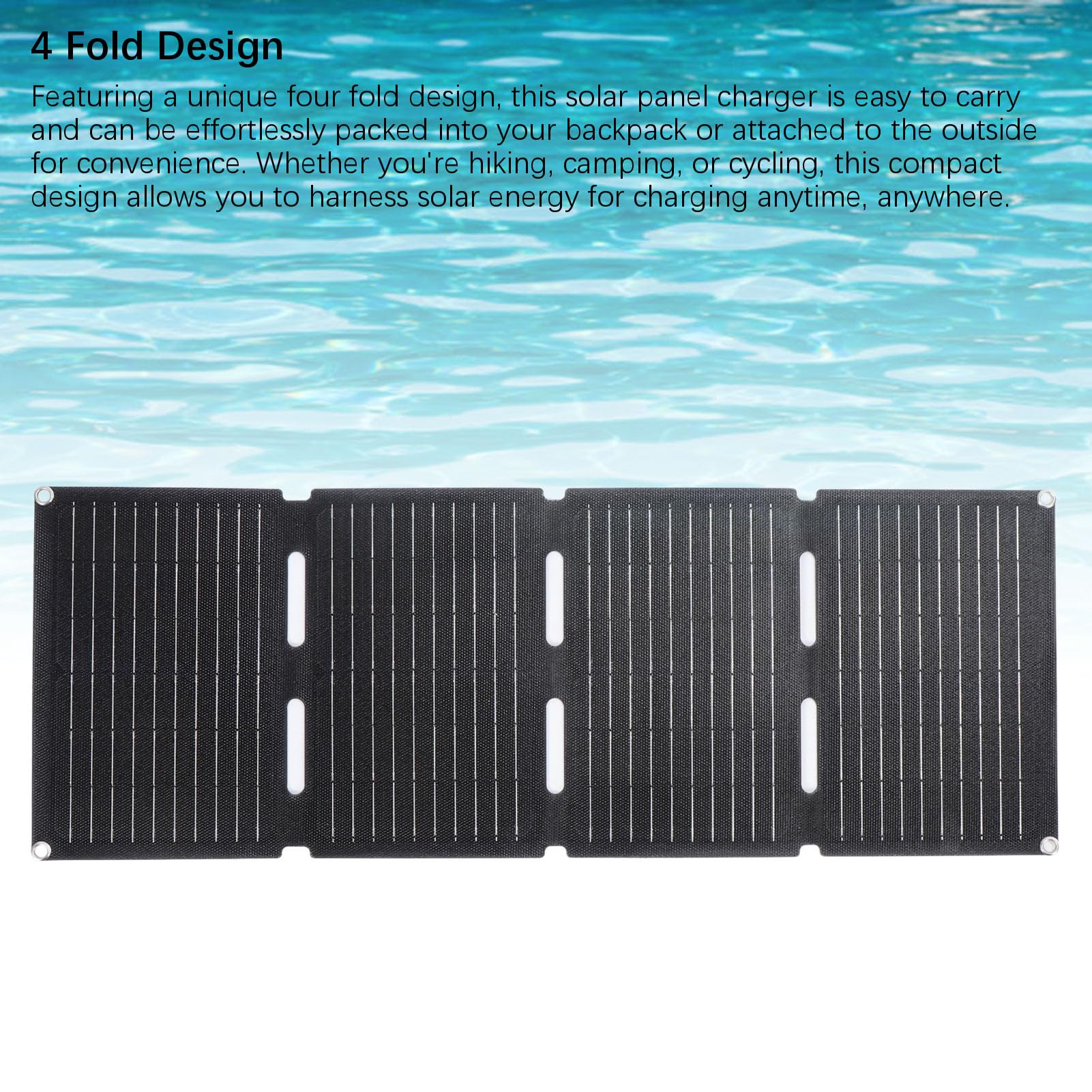 Caricatore a Pannello Solare Caricatore Solare Portatile a Ricarica Rapida Alta Potenza 40 W Compatibilità Multi-dispositivo Design a 4 Slot per l'escursionismo