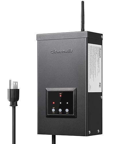DEWENWILS Transformador de bajo voltaje Wi-Fi de 120 W, 3 salidas independientes, 120 V CA a 12 V14 V CA, transformador de paisaje de bajo voltaje disponible en Yaxa Peru