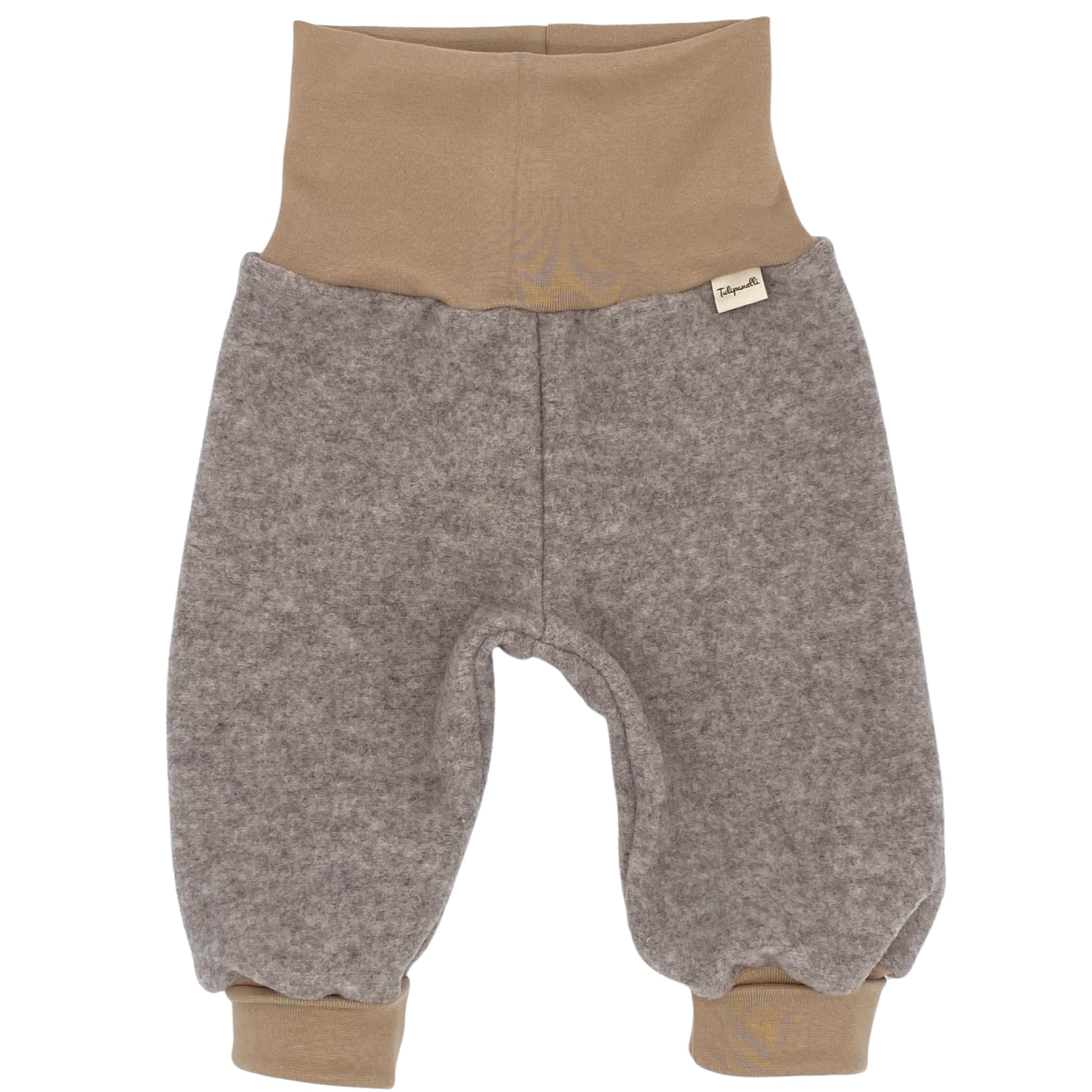Tulipanelli Mitwachsende Babyhose aus Merino Wollfleece - Wollhose für Babys und Kleinkinder - Mitwachshose aus Merinowolle - Größen 50-74 | 68-86 | 92-104 - Einfarbig Unifarben