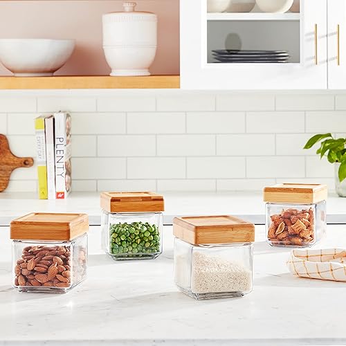 Miniatura 6 de Anchor Hocking - Tarros apilables con tapa de bambú