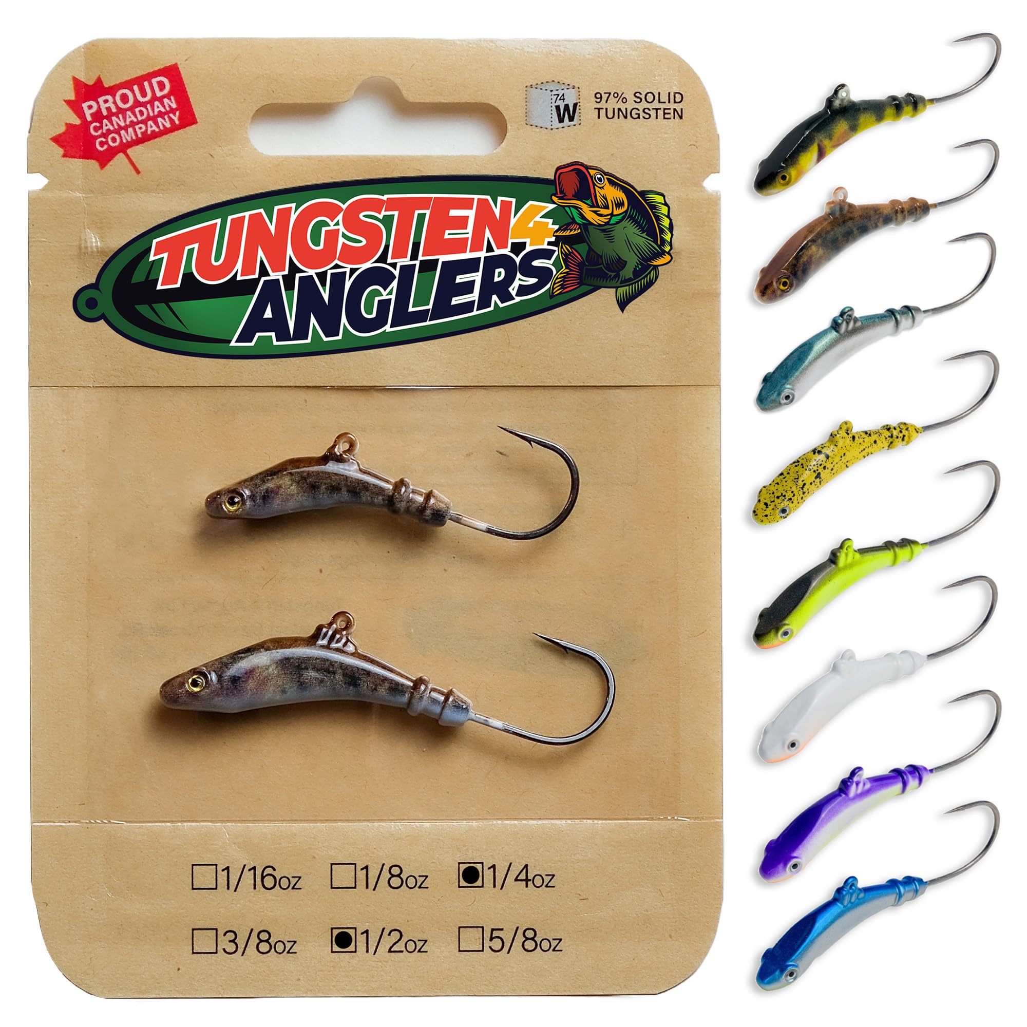 Wonderbread Jigs 97% Pure Tungsten Forward Facing Live Sonar 3D